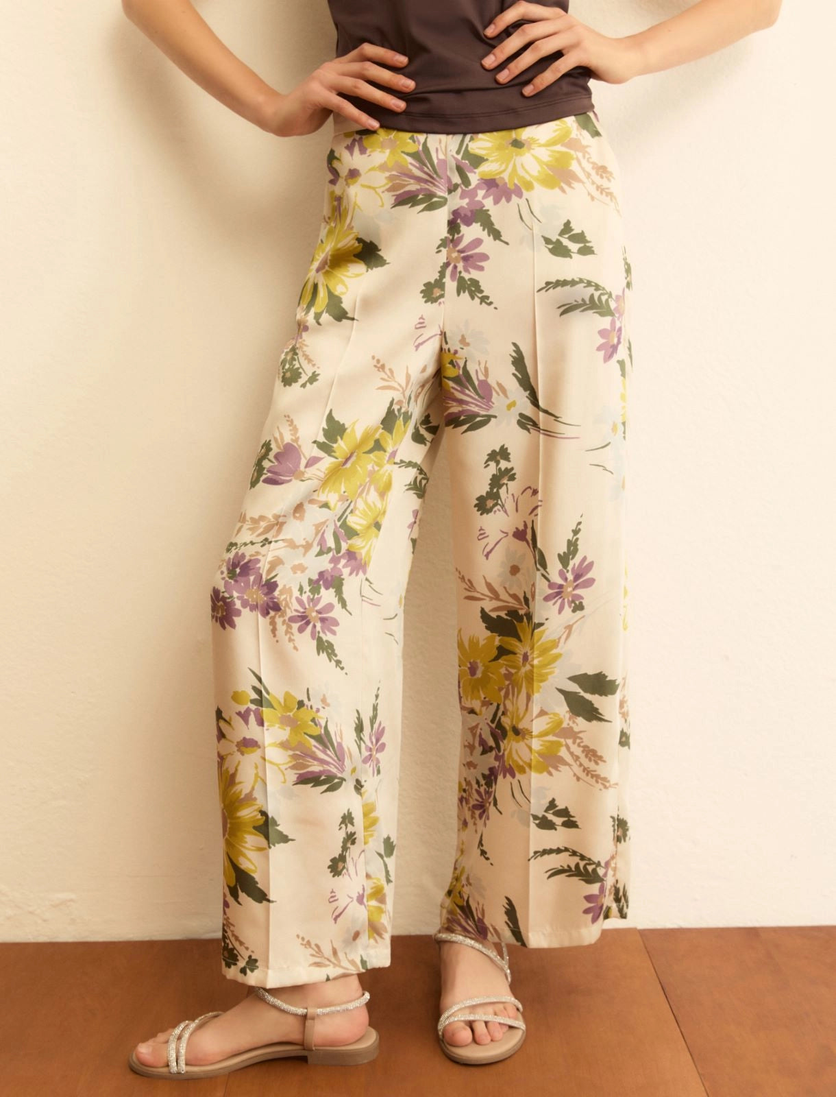 Pantalone Emme in Twill Stampato - Bianco Lana