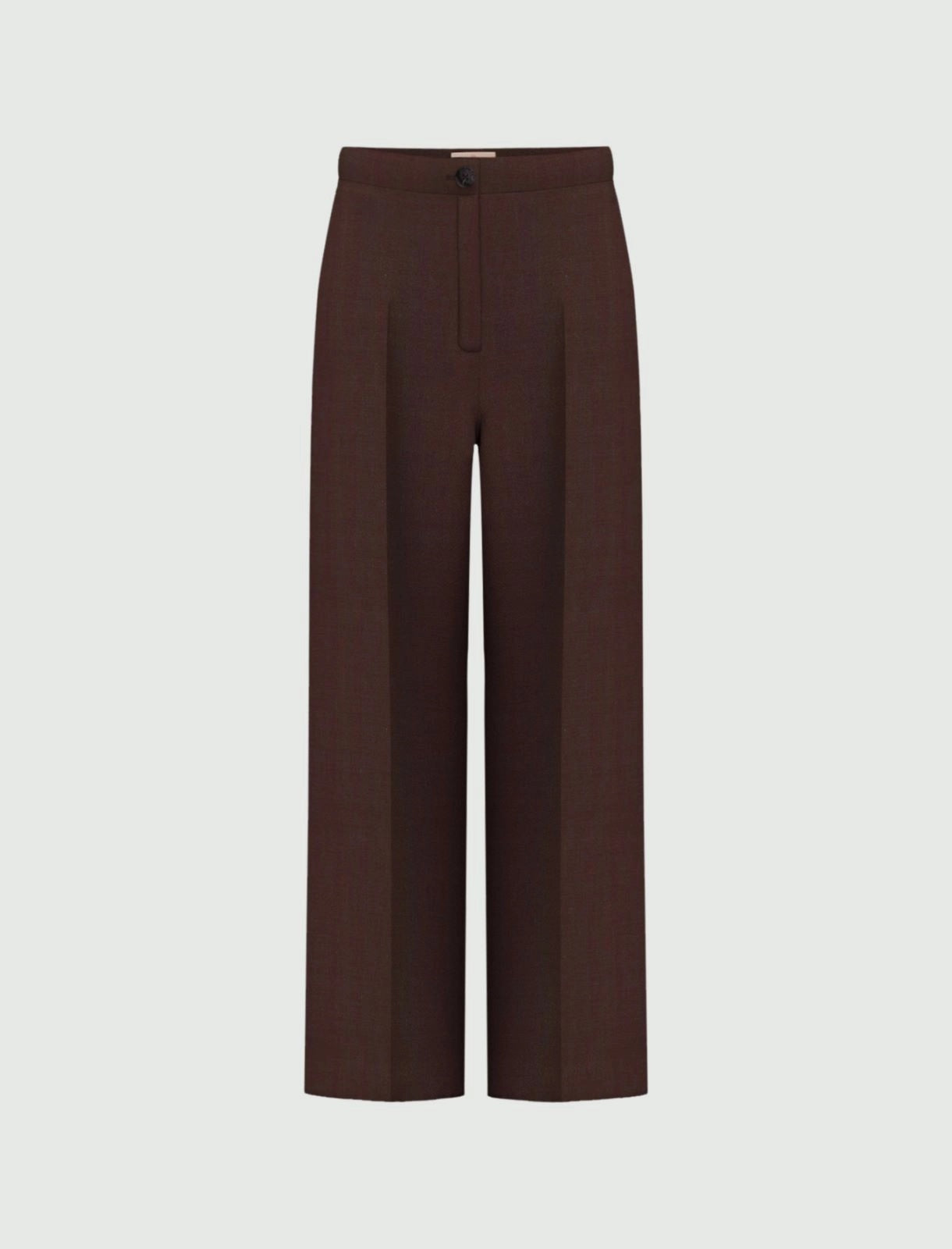 Pantaloni Emme Dritti in Twill di Misto Lino - Testa di Moro