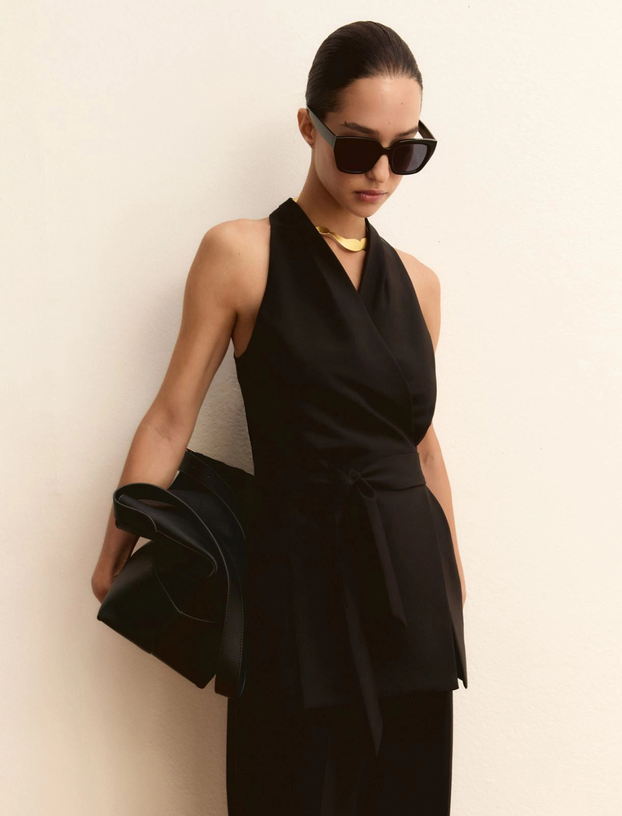 Coordinato Emme Top Smanicato e Pantalone - Nero