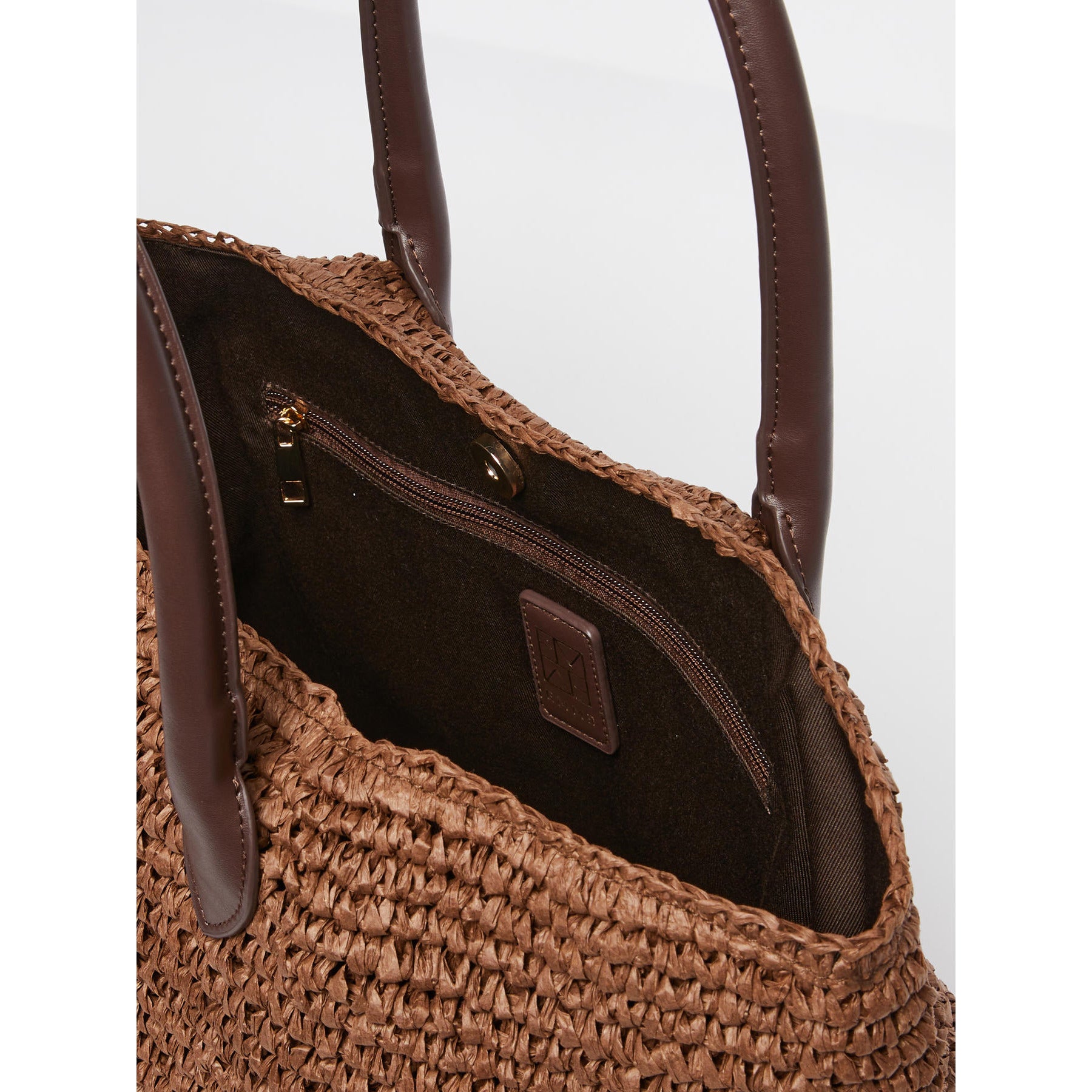 Shopper Emme in Rafia - Cuoio