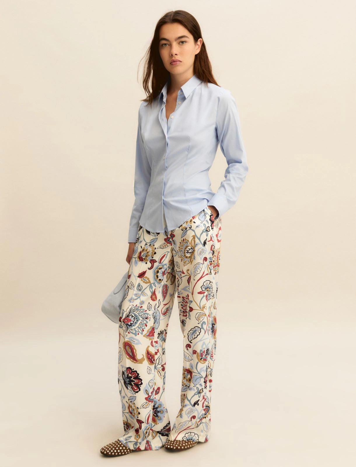 Pantalone Emme in Twill Stampato - Bianco