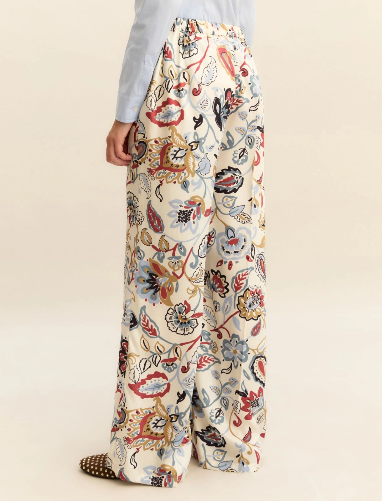 Pantalone Emme in Twill Stampato - Bianco
