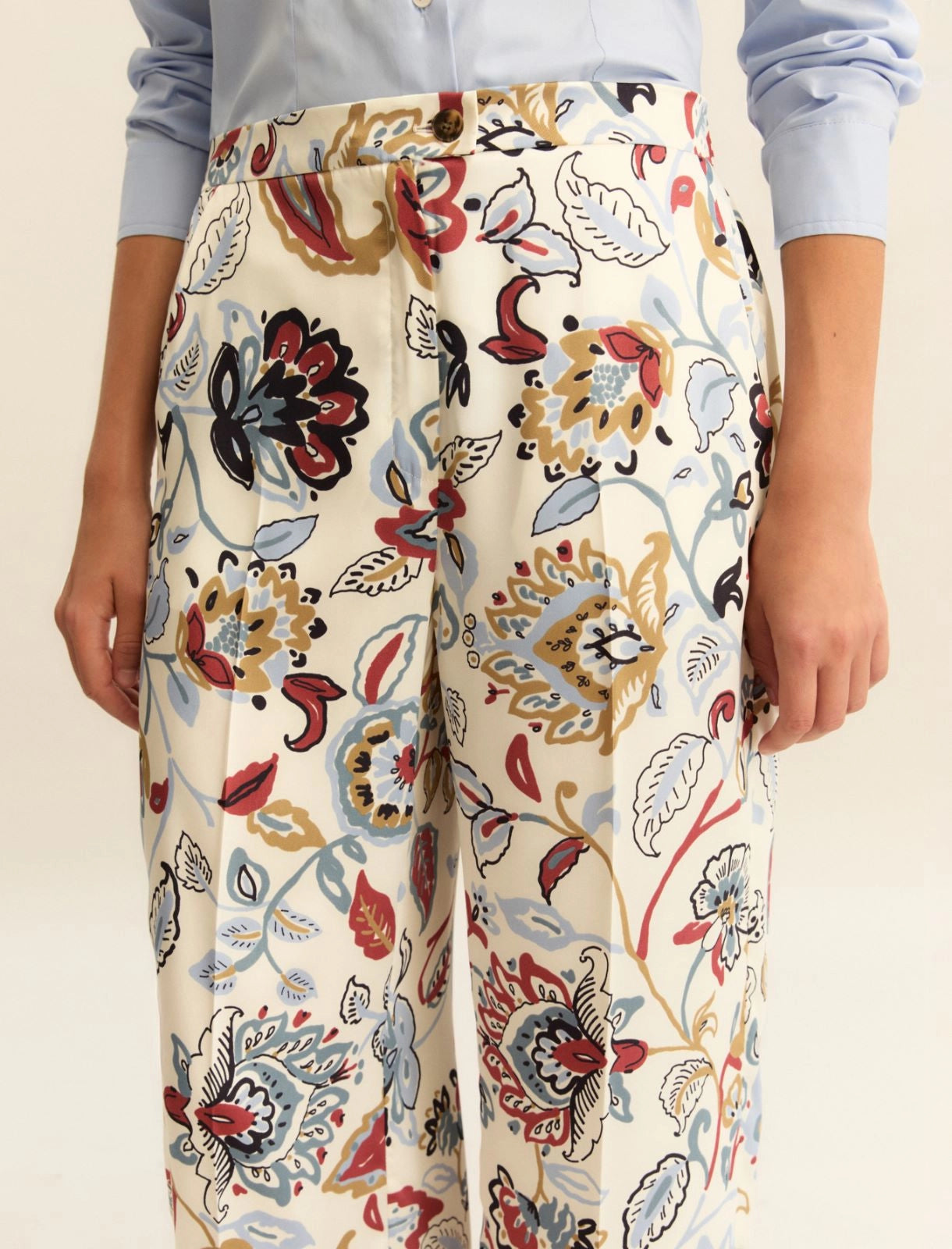 Pantalone Emme in Twill Stampato - Bianco