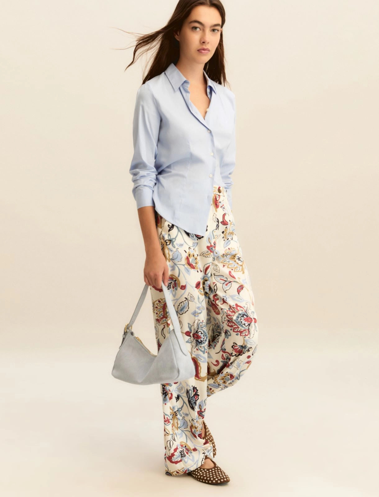 Pantalone Emme in Twill Stampato - Bianco