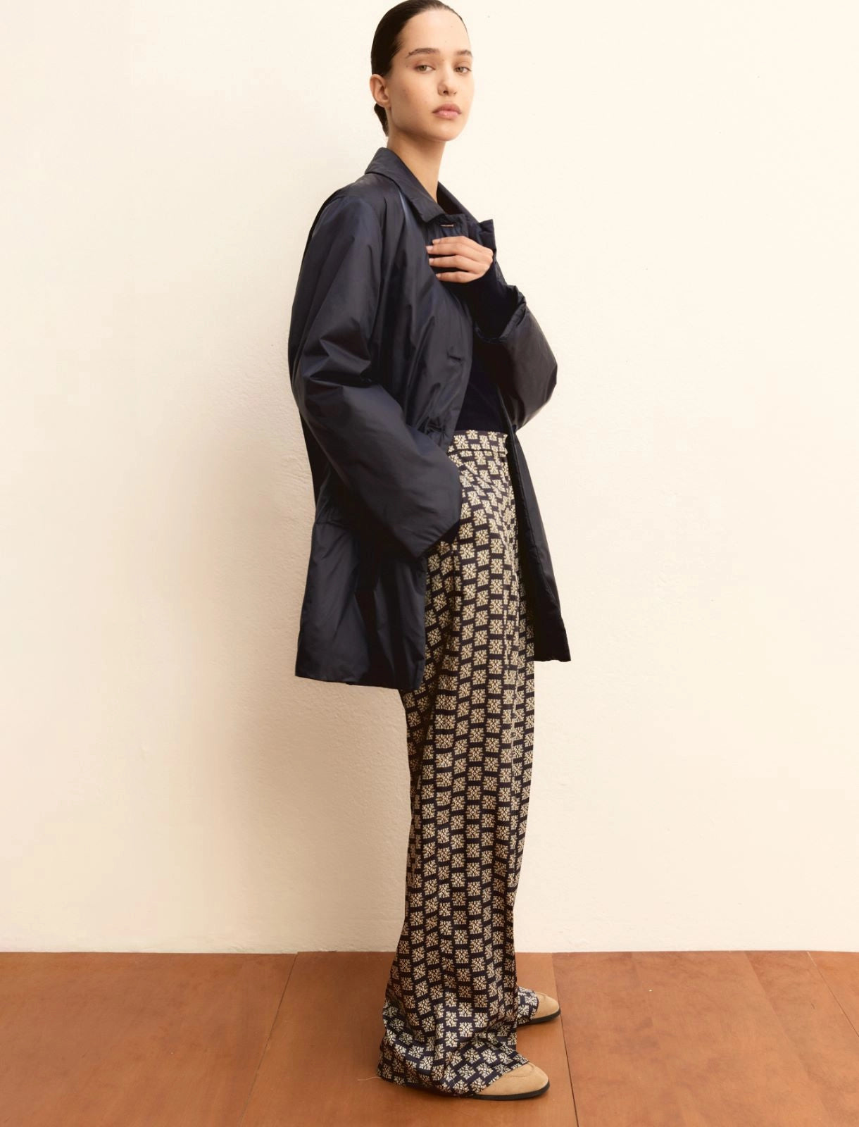 Pantalone Emme in Twill Stampato - Blu