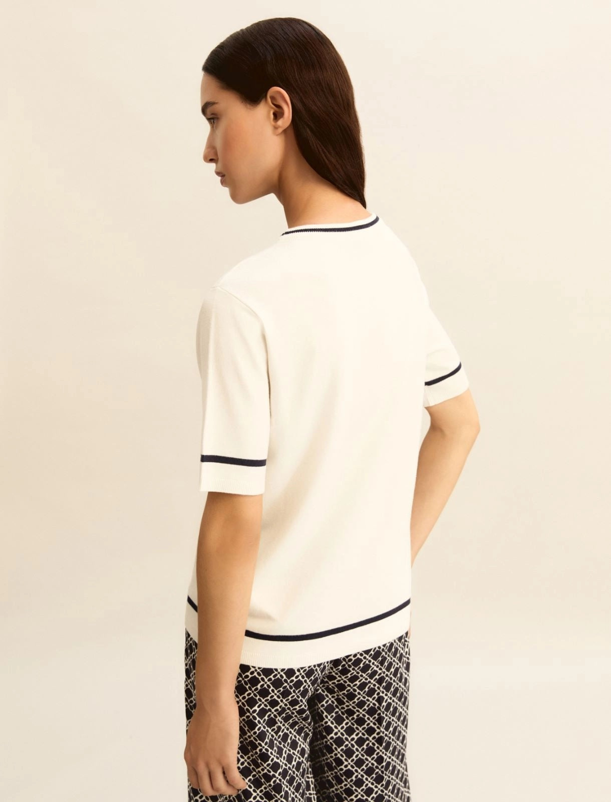 T-shirt Emme in Viscosa Stretch - Bianco Blu