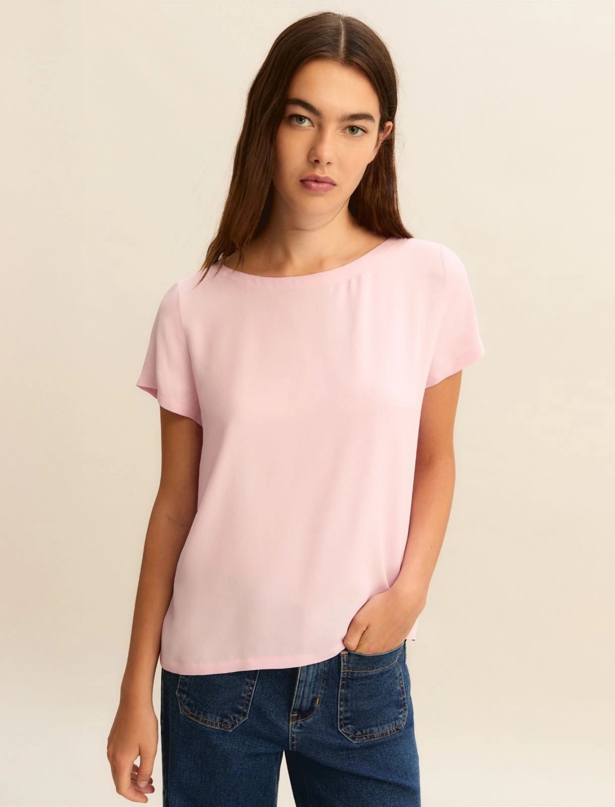 Blusa Emme in Crepe di Misto Seta - Rosa