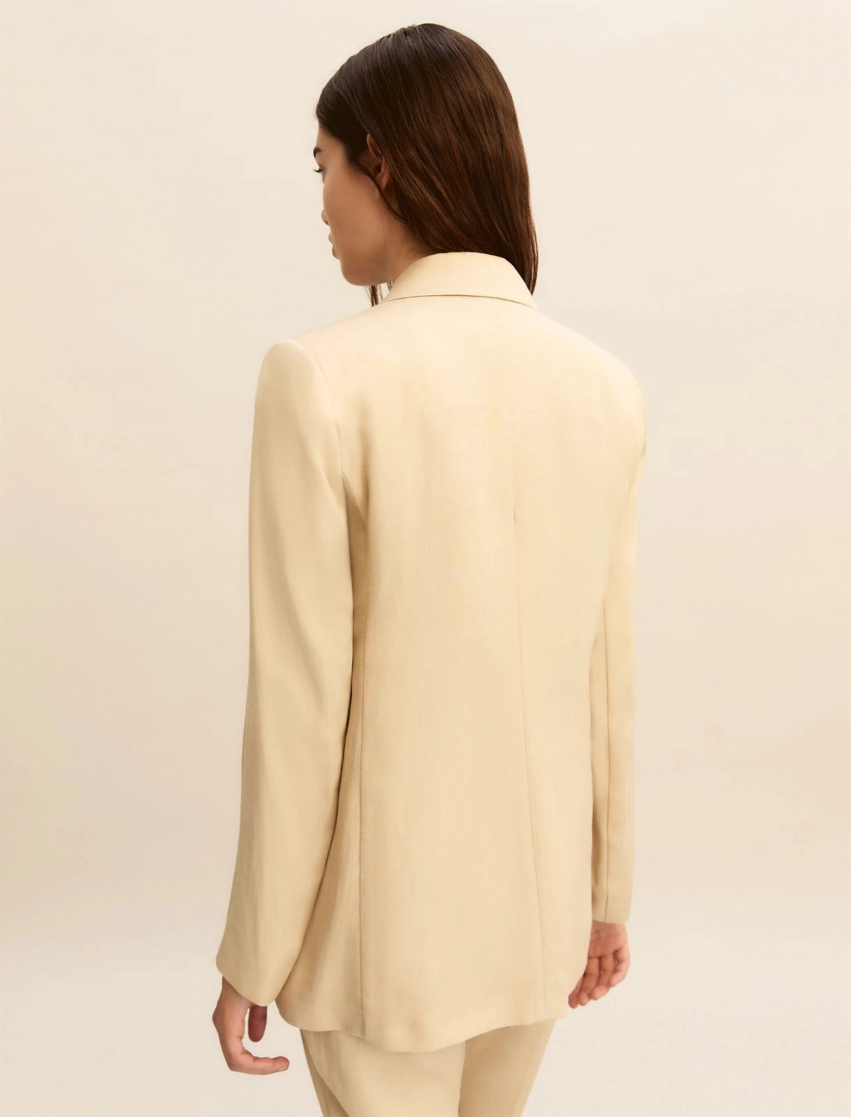 Giacca Emme in Twill di Misto Lino - Beige