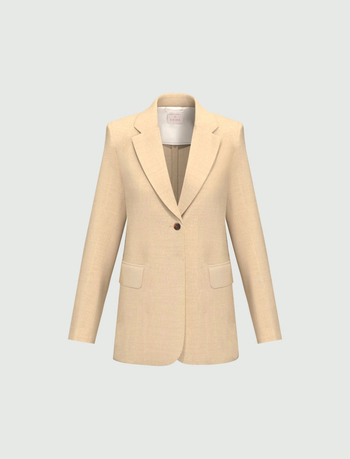 Giacca Emme in Twill di Misto Lino - Beige