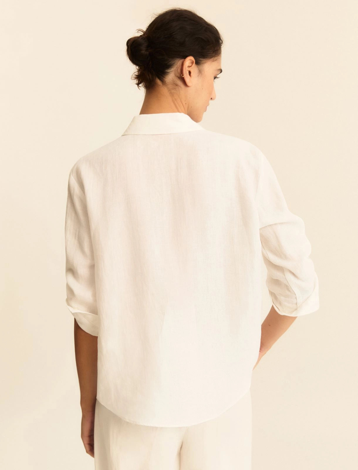 Camicia Emme in Tela di Puro Lino - Bianco