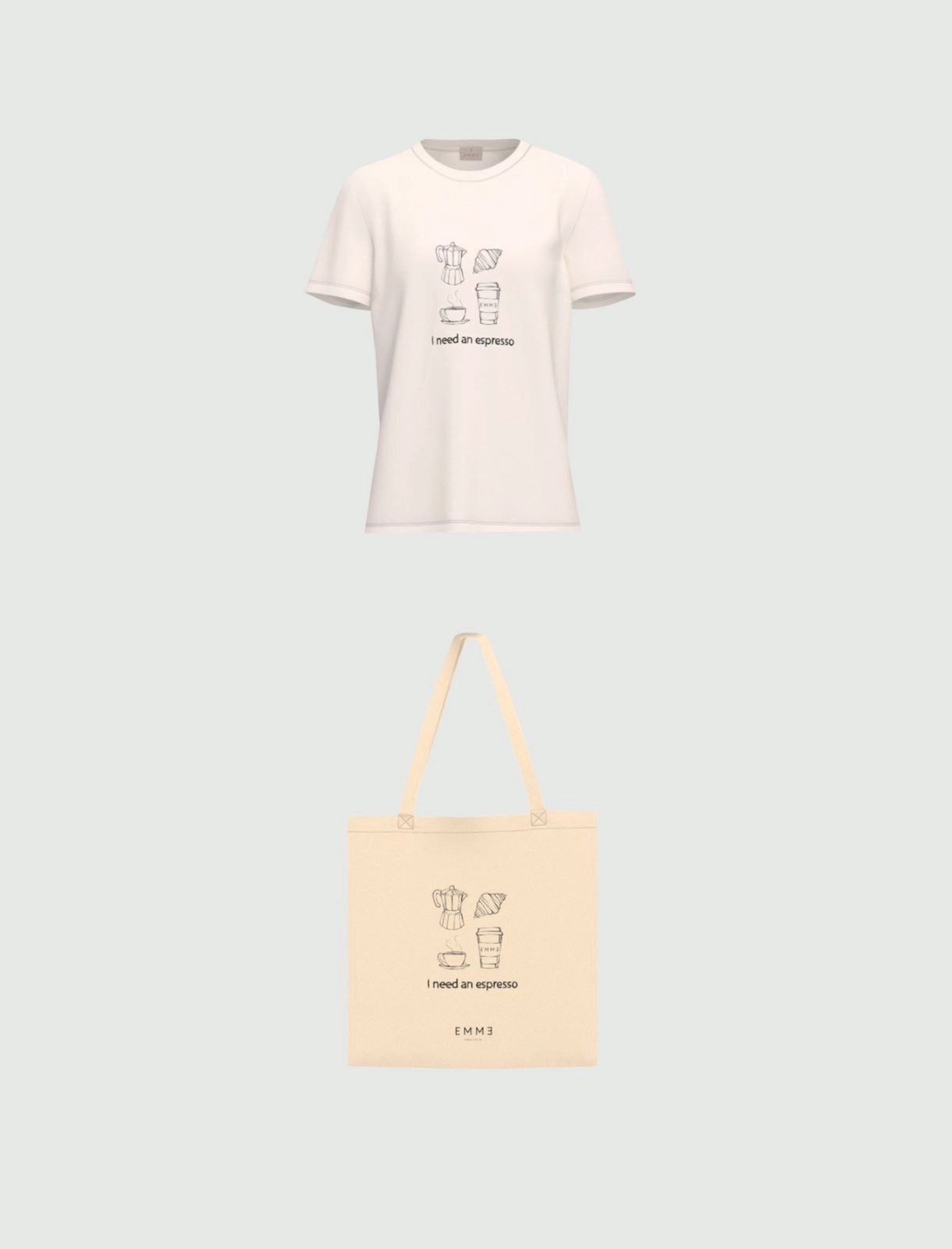 T-shirt Emme Stampata - Bianco Lana