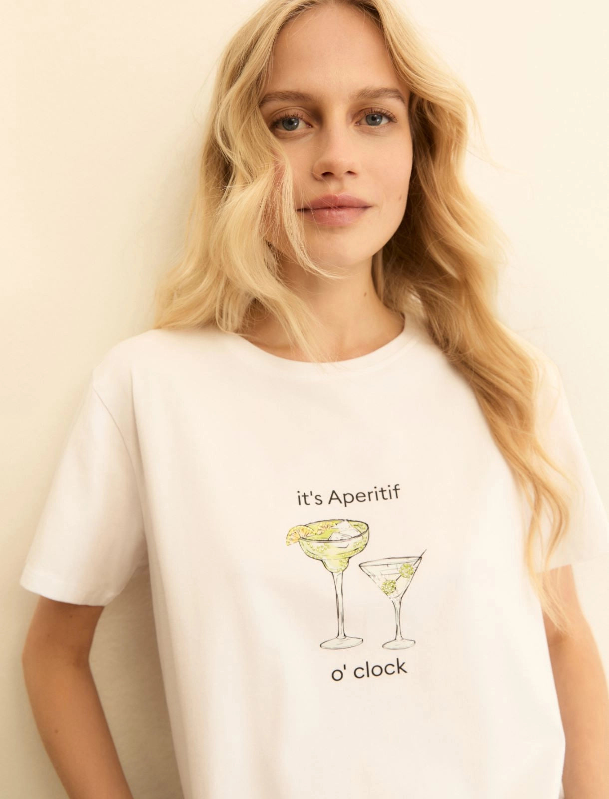T-shirt Emme Stampata - Bianco Lana