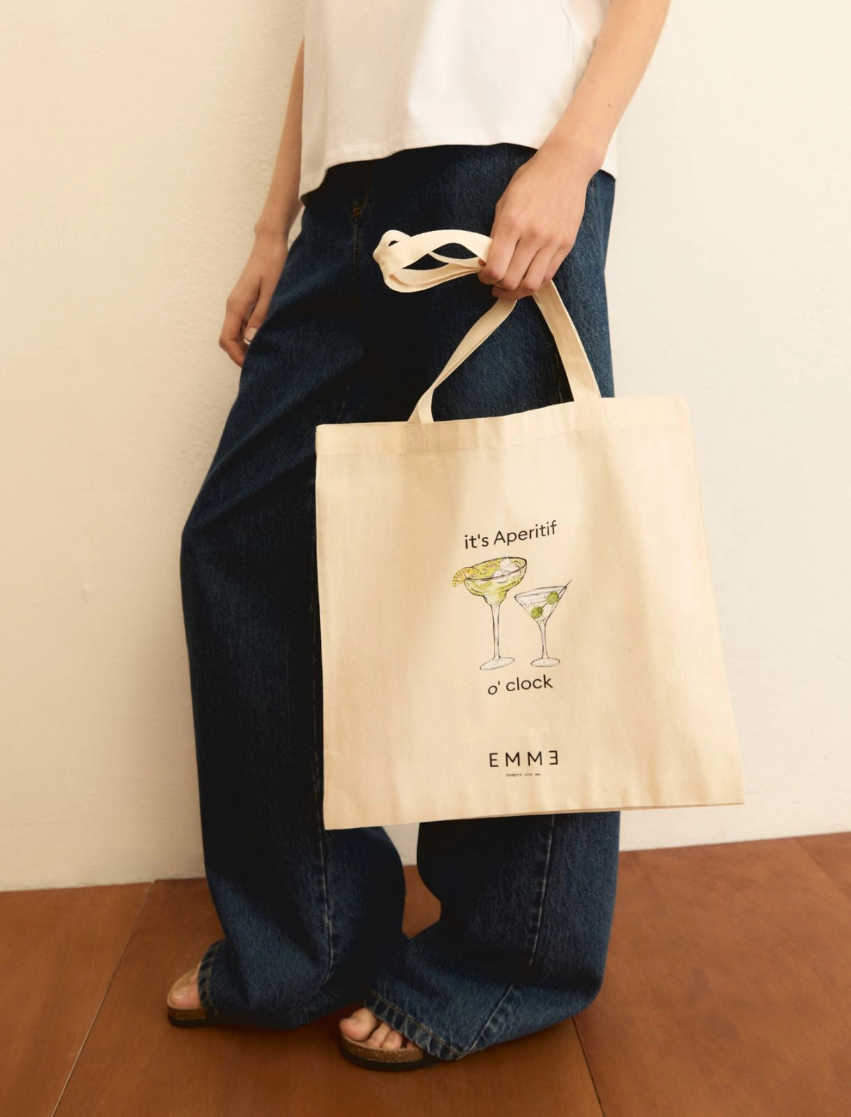 T-shirt Emme Stampata - Bianco Lana