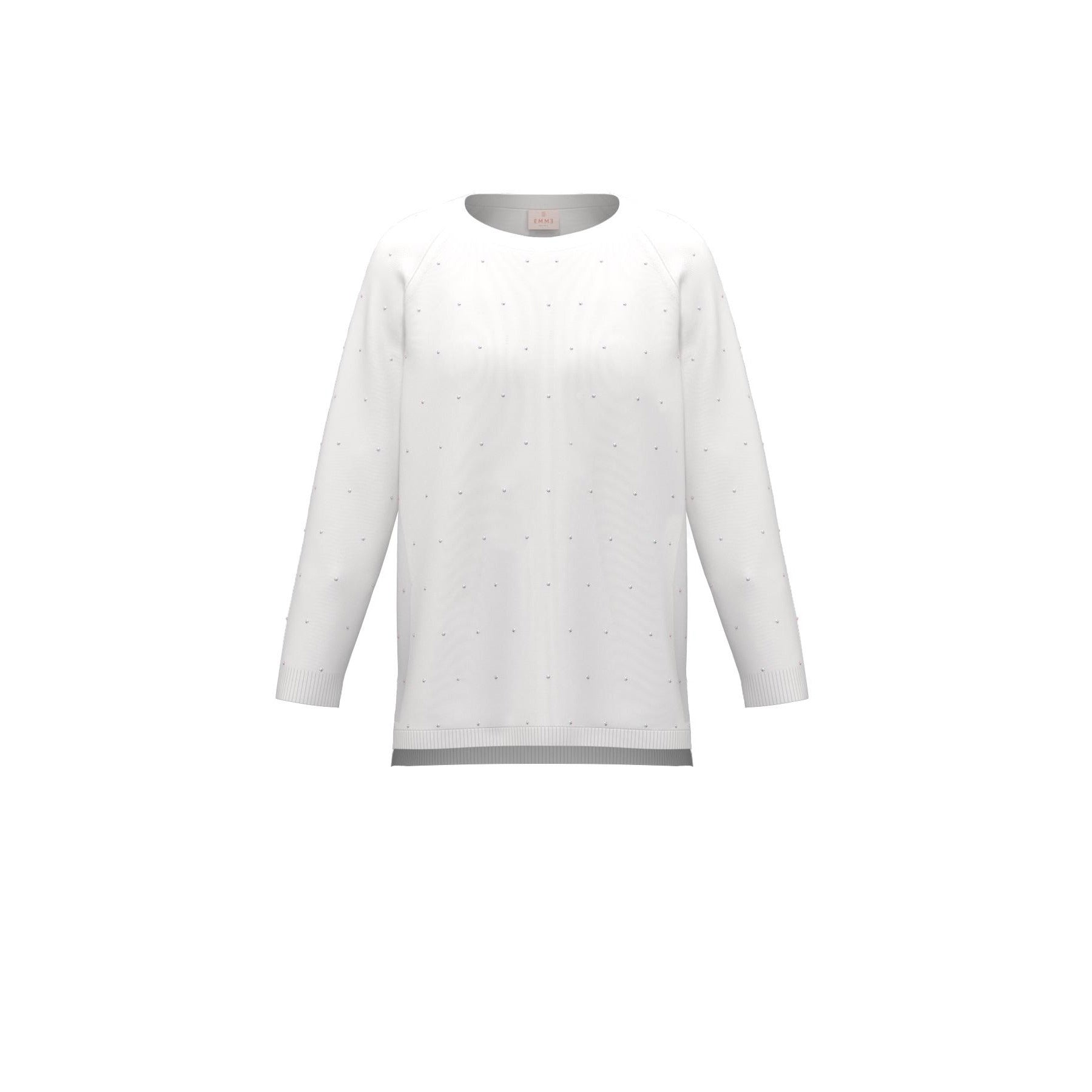 Maglia Emme in Filato di Viscosa Stretch - Bianco