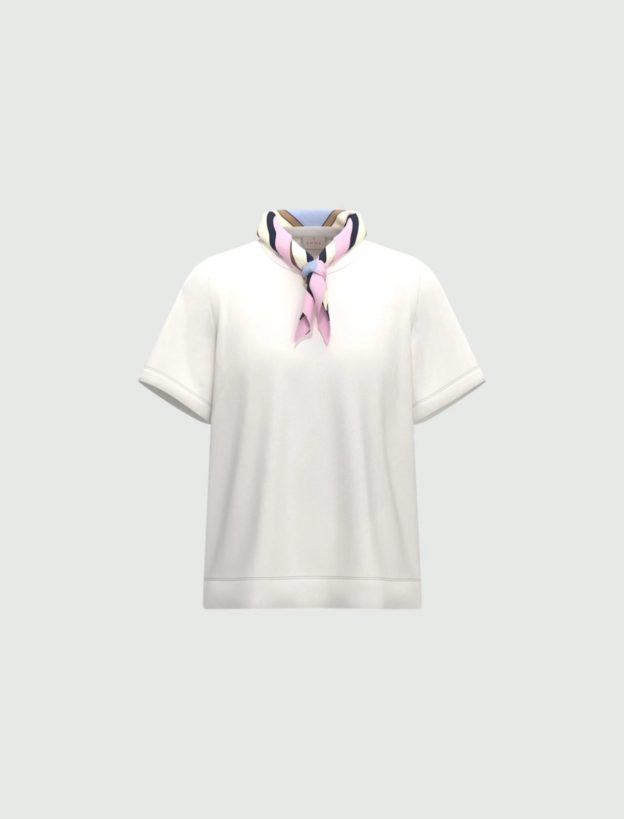 T-shirt in jersey Emme con Foulard - Bianco