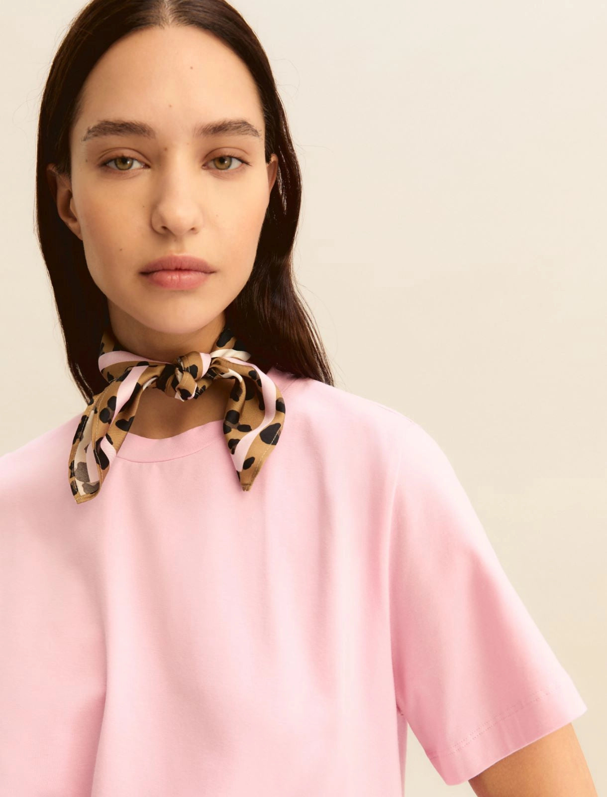 T-shirt in jersey Emme con Foulard - Rosa