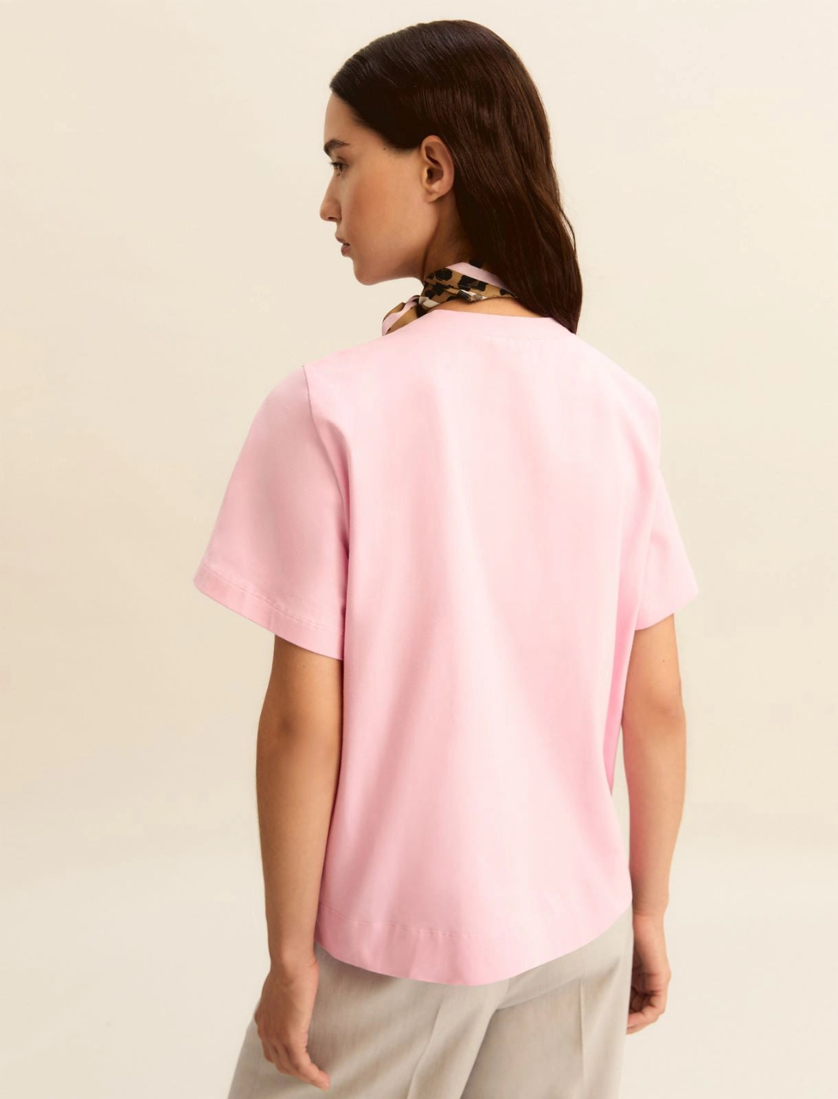 T-shirt in jersey Emme con Foulard - Rosa