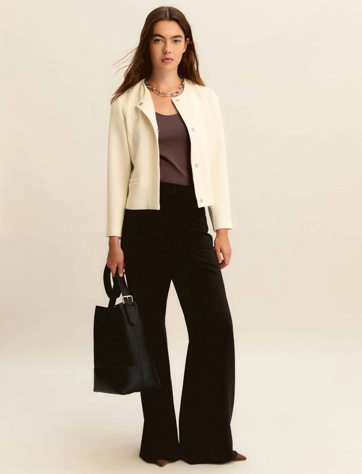 Giacca Emme Corta in Stuoia - Bianco Lana