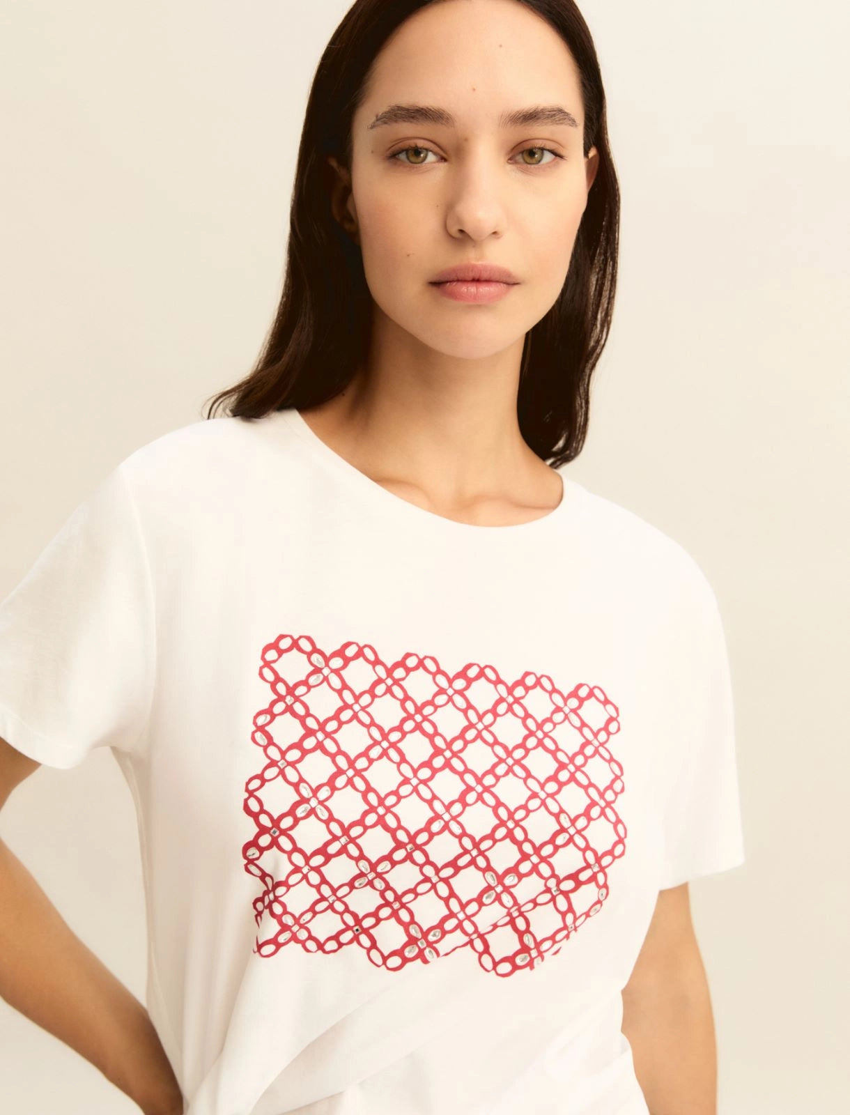 T-shirt con Stampa Emme - Rosso