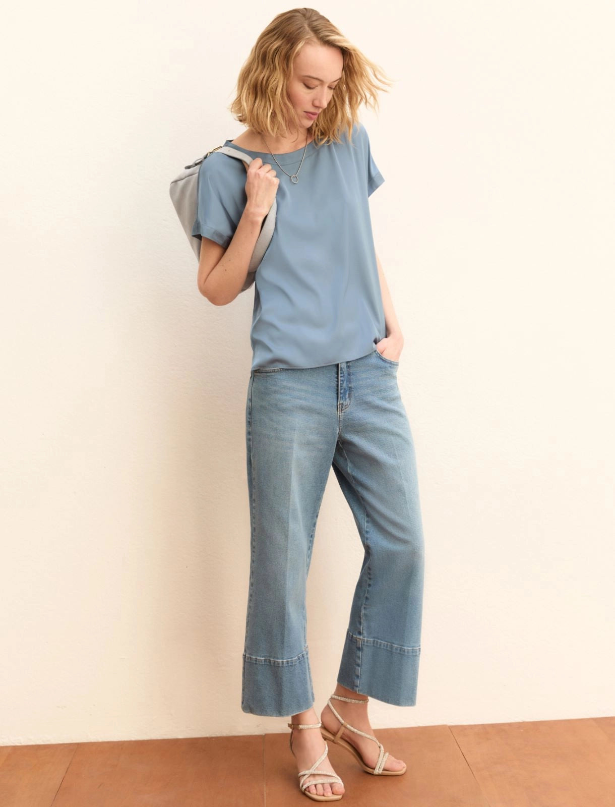 Blusa Emme in Raso Stretch - Carta da Zucchero