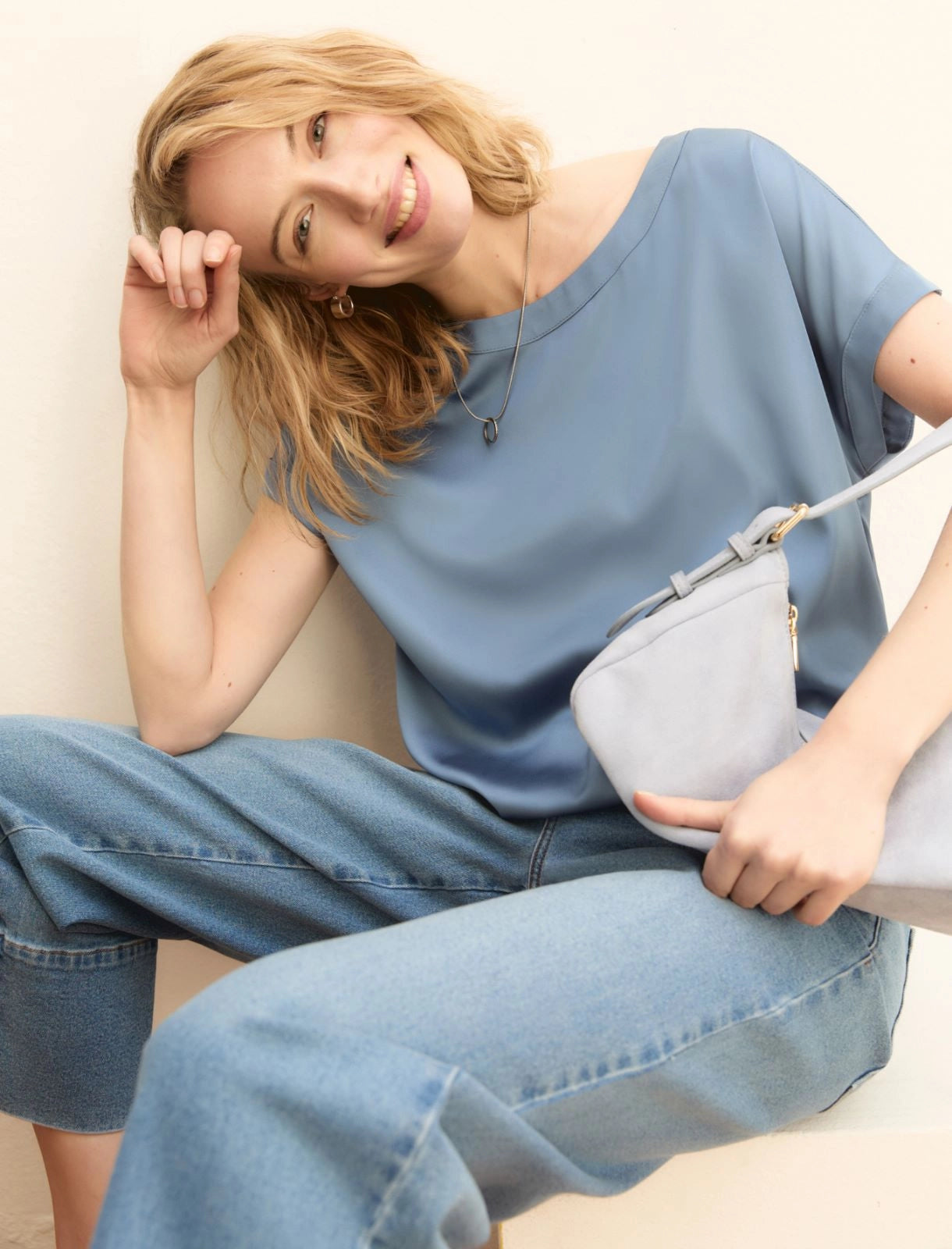 Blusa Emme in Raso Stretch - Carta da Zucchero