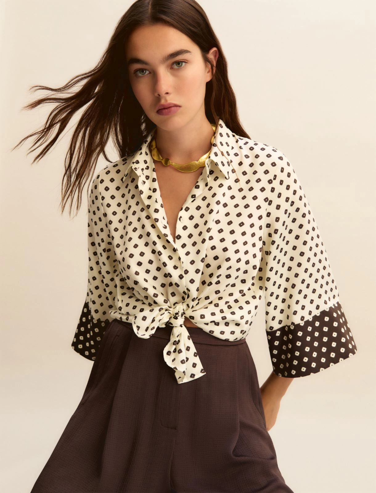 Camicia Emme in Twill Stampato - Bianco Lana