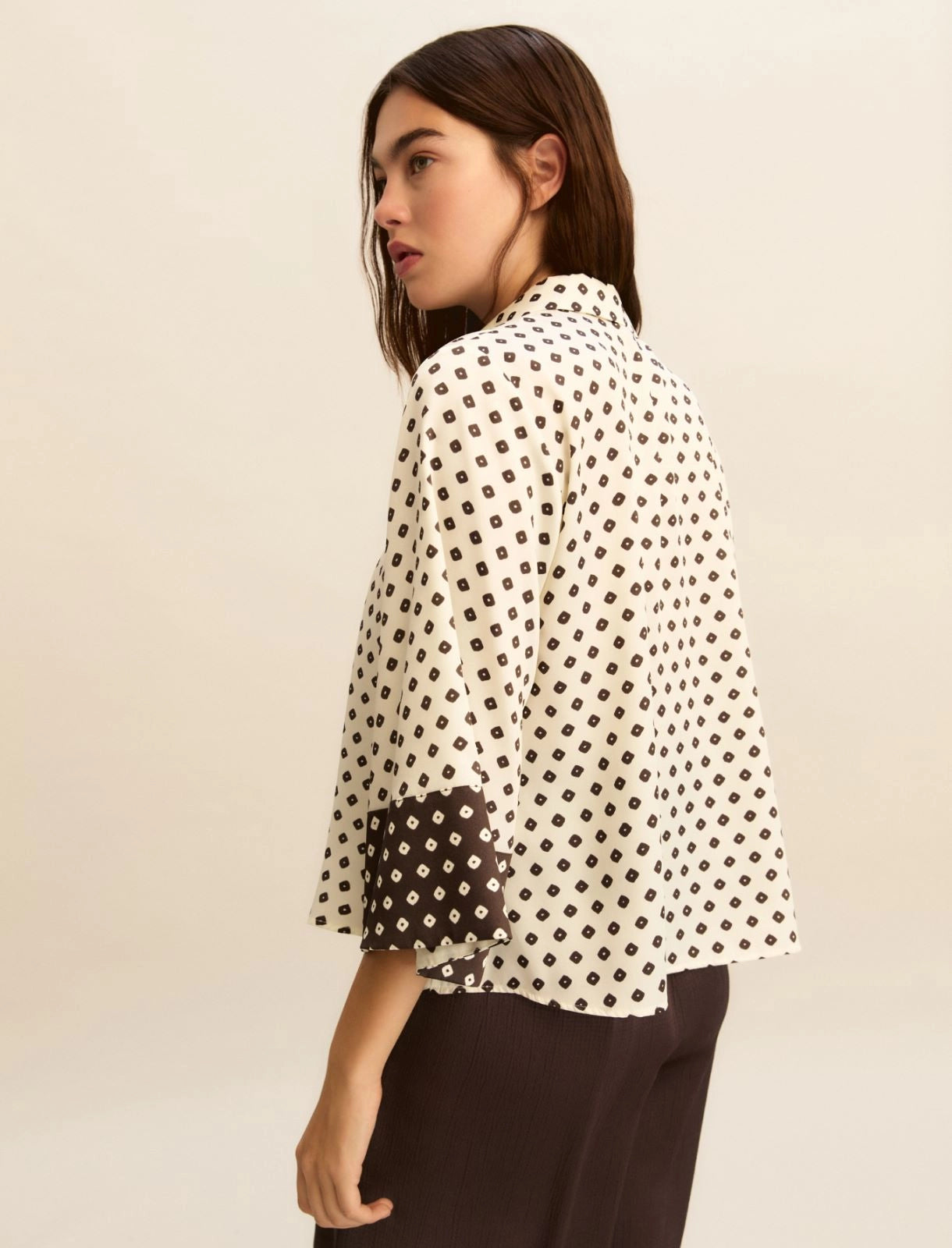 Camicia Emme in Twill Stampato - Bianco Lana