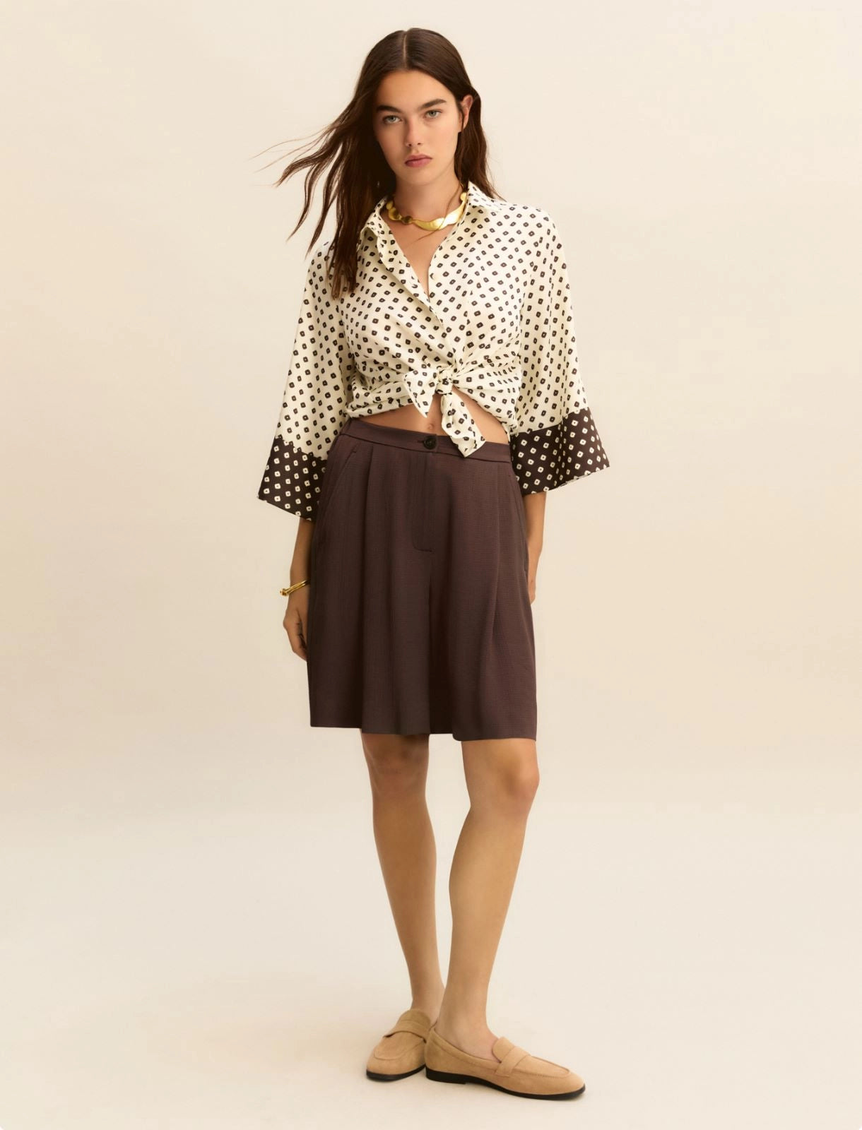 Camicia Emme in Twill Stampato - Bianco Lana