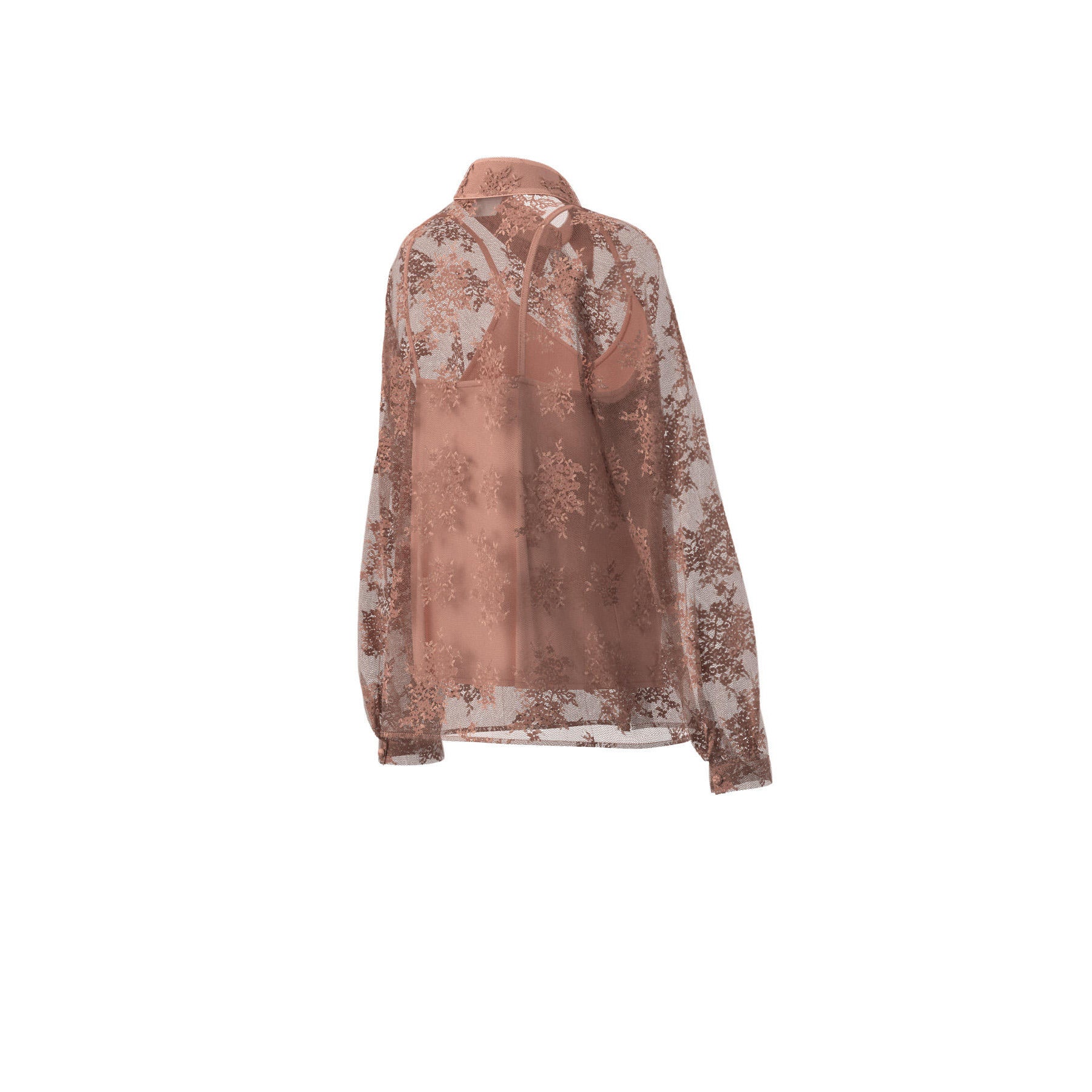 Camicia Emme in Pizzo Chantilly - Malva