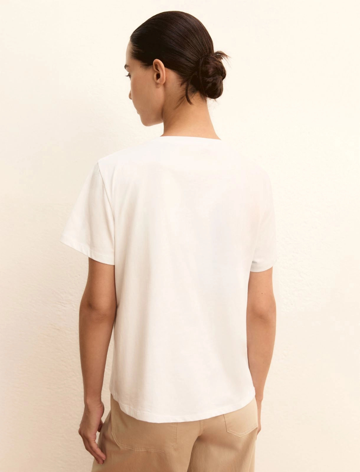 T-shirt Emme con Logo e Paillette - Bianco