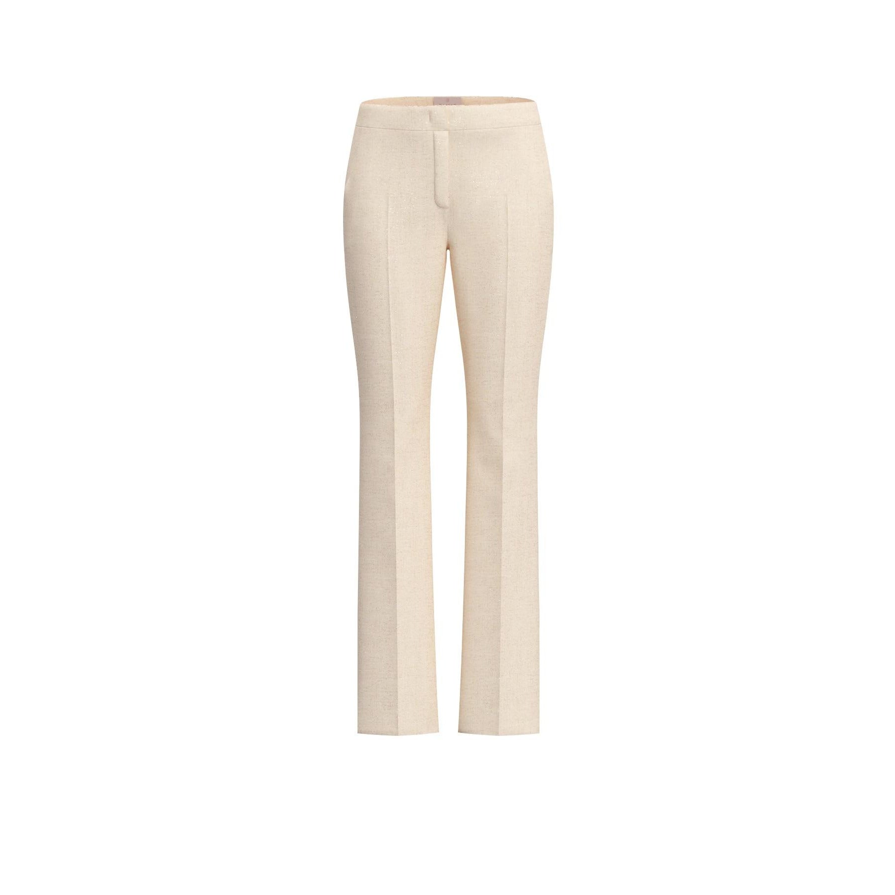Pantalone Emme Viscosa Stretch con Lamé - Bianco