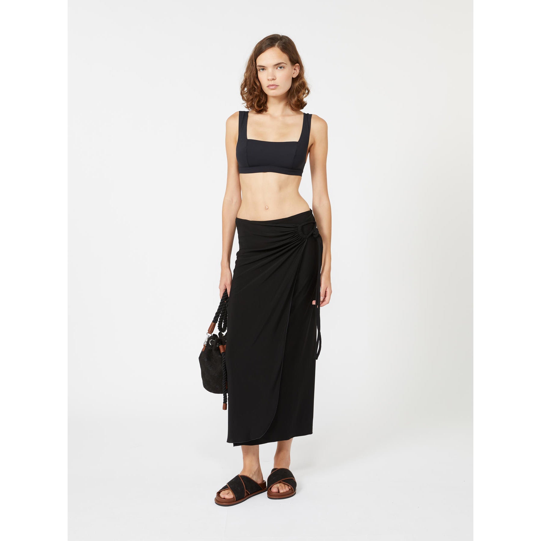 Gonna in Jersey Max Mara Beachwear - Nero