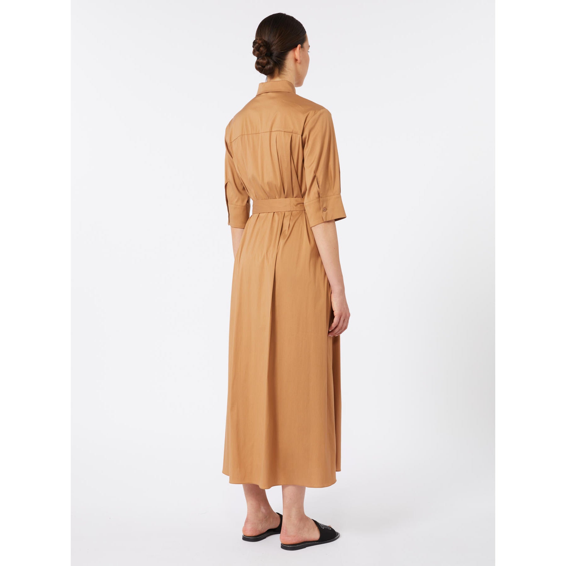 Abito in Popeline Max Mara Beachwear - Cognac