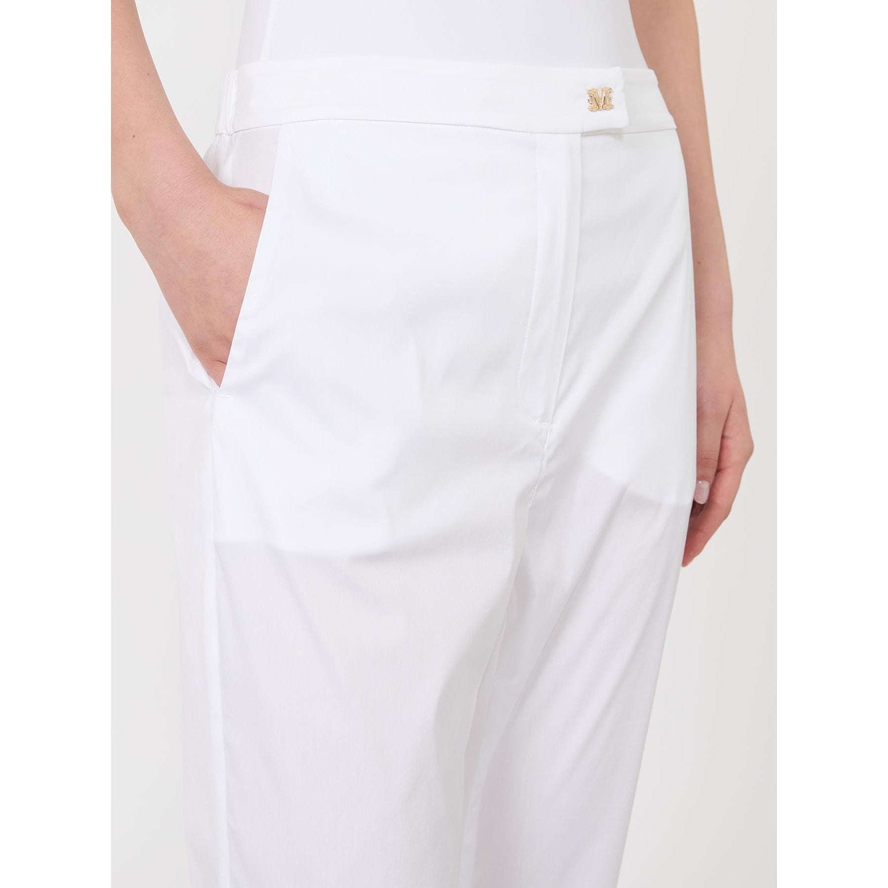 Pantalone in popeline Max Mara Beachwear - Bianco