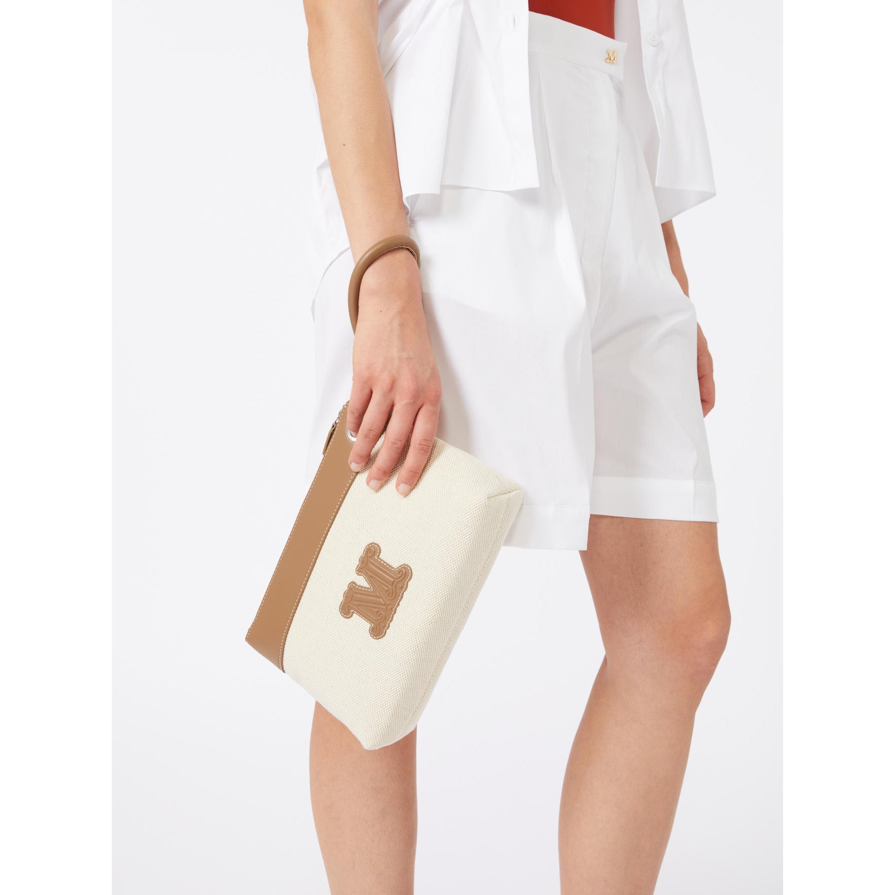 Pochette in canvas Max Mara Beachwear - Cammello