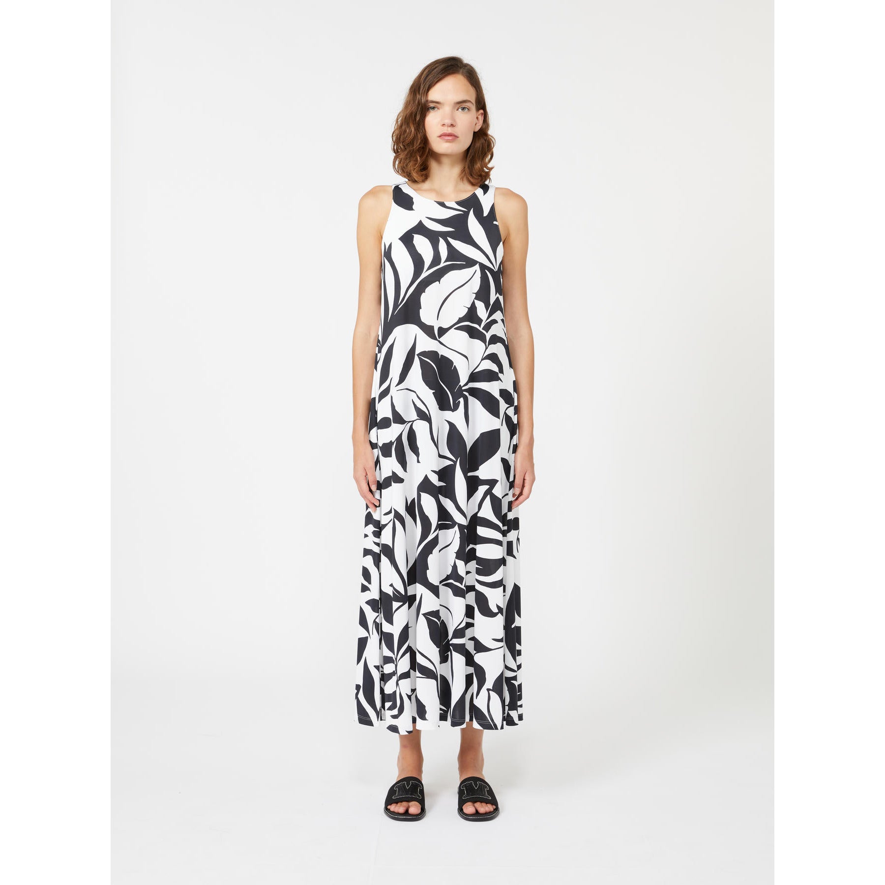 Abito Lungo Smanicato Max Mara Beachwear - Bianco e Nero