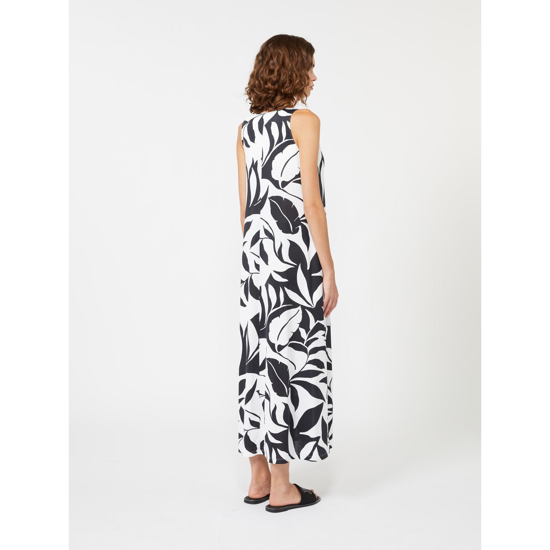 Abito Lungo Smanicato Max Mara Beachwear - Bianco e Nero