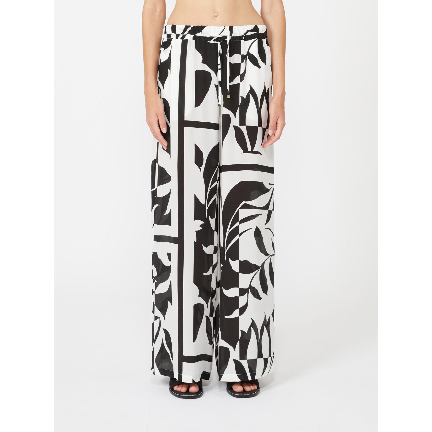 Pantalone Palazzo Max Mara Beachwear - Bianco e Nero