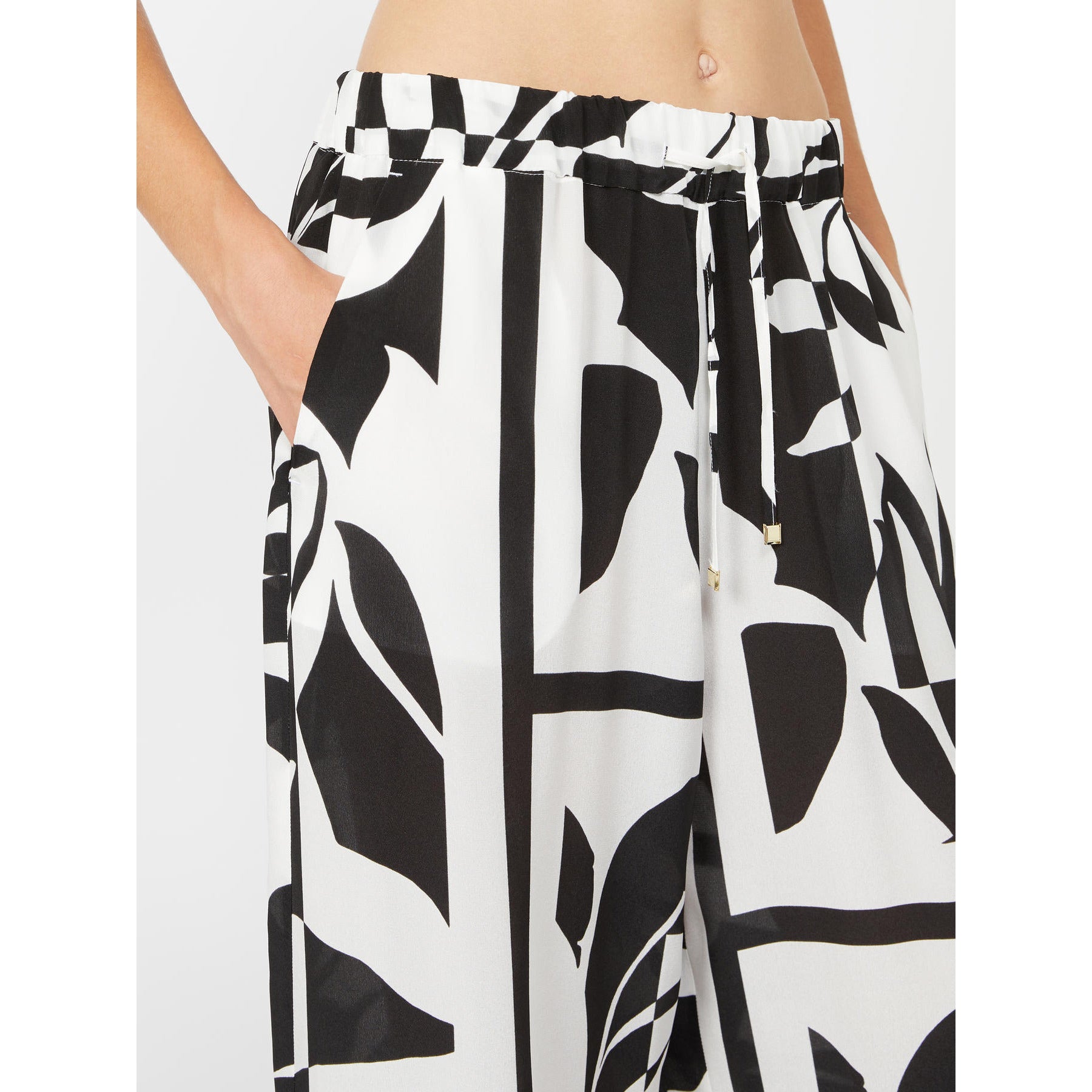 Pantalone Palazzo Max Mara Beachwear - Bianco e Nero