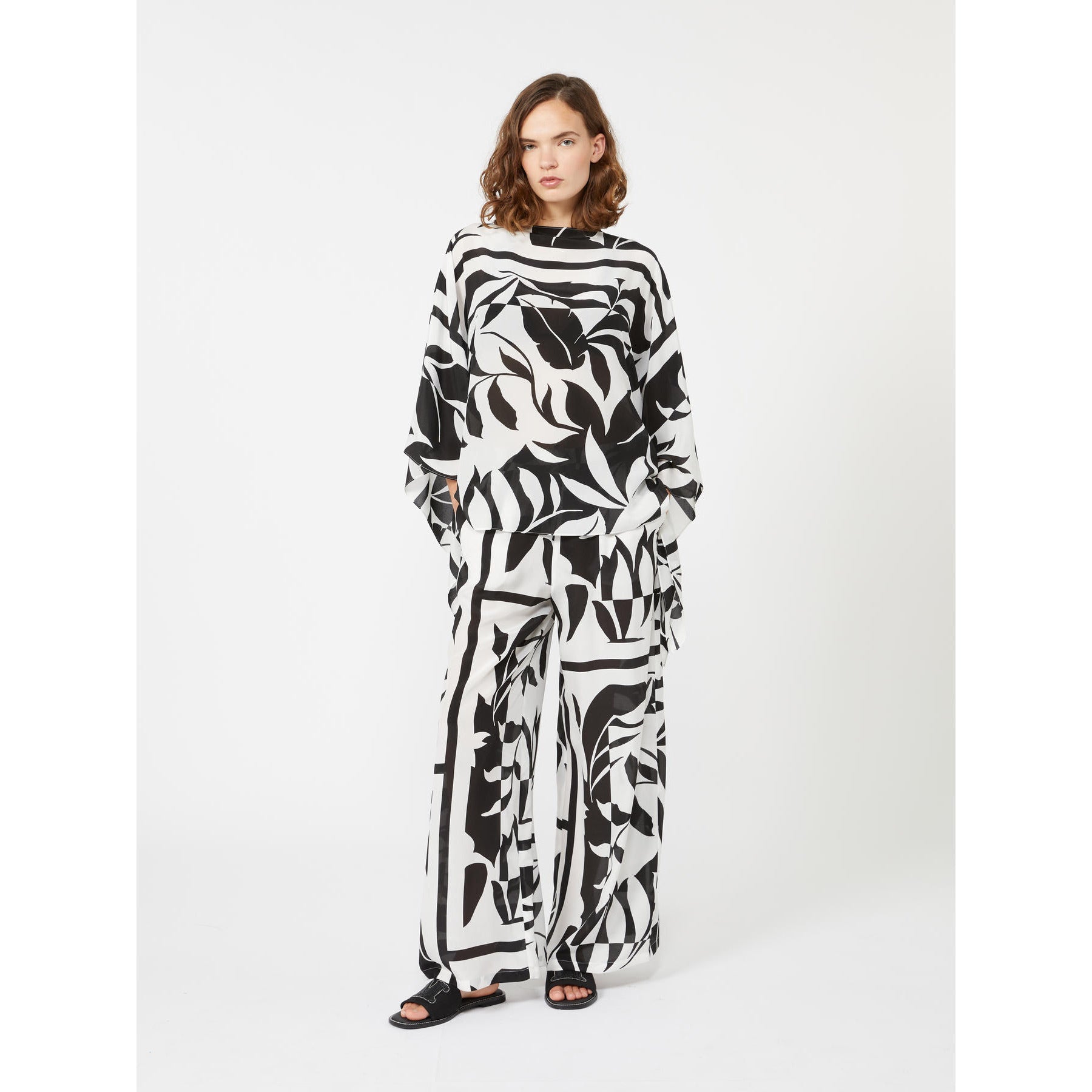 Pantalone Palazzo Max Mara Beachwear - Bianco e Nero