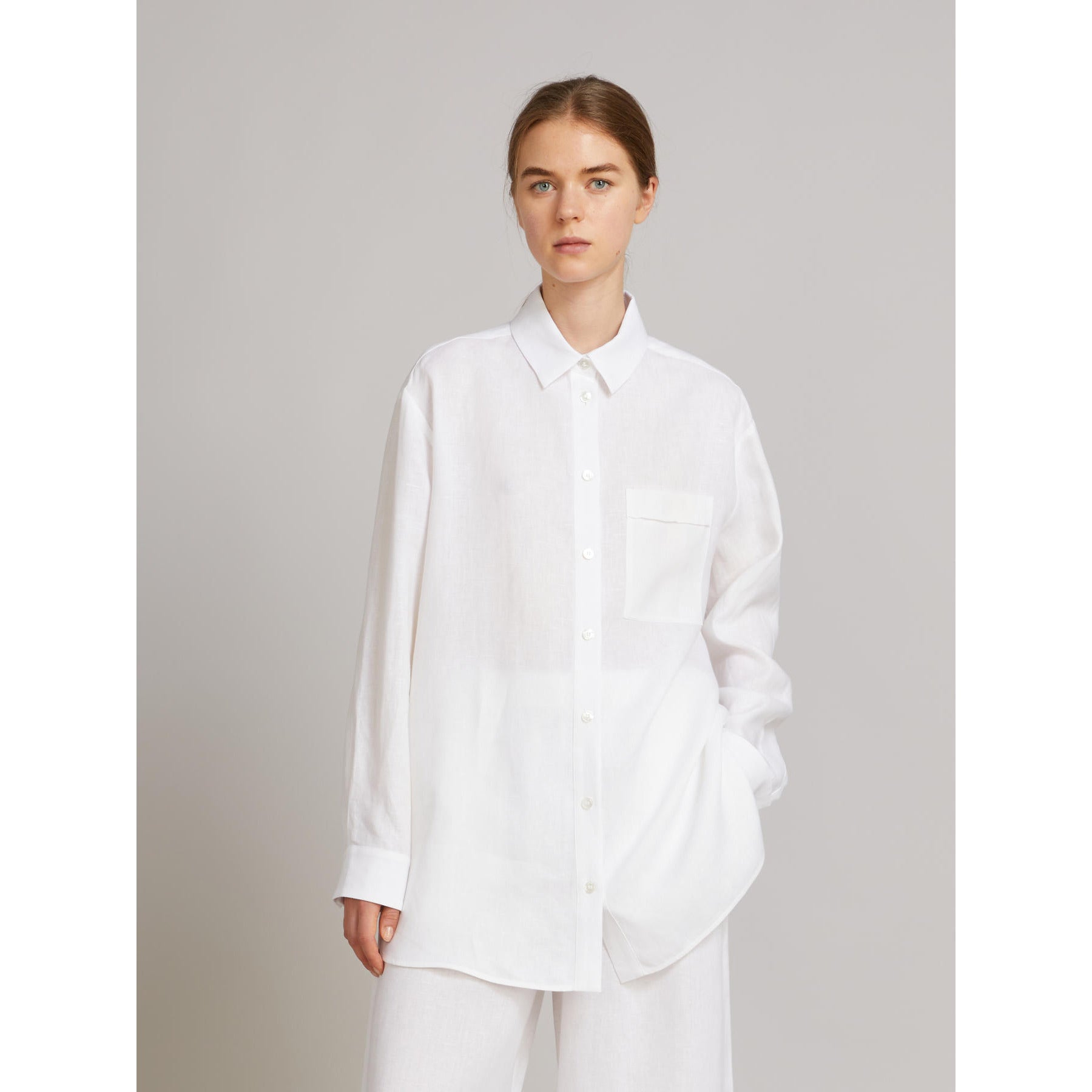Camicia in tela puro lino MM by Max Mara - Bianco