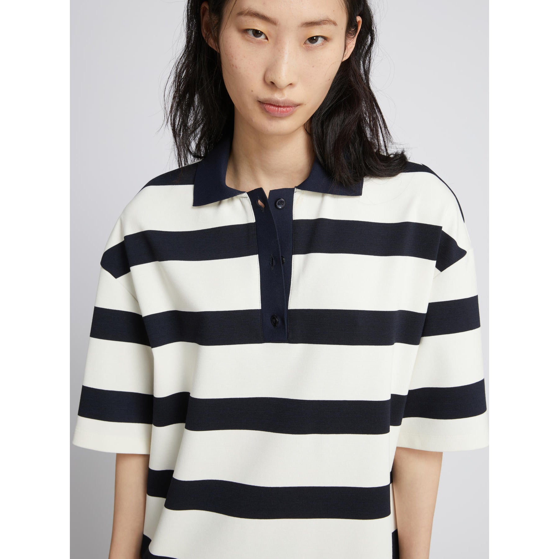 Polo MM by Max Mara a Righe Abetaia - Beige Bianco