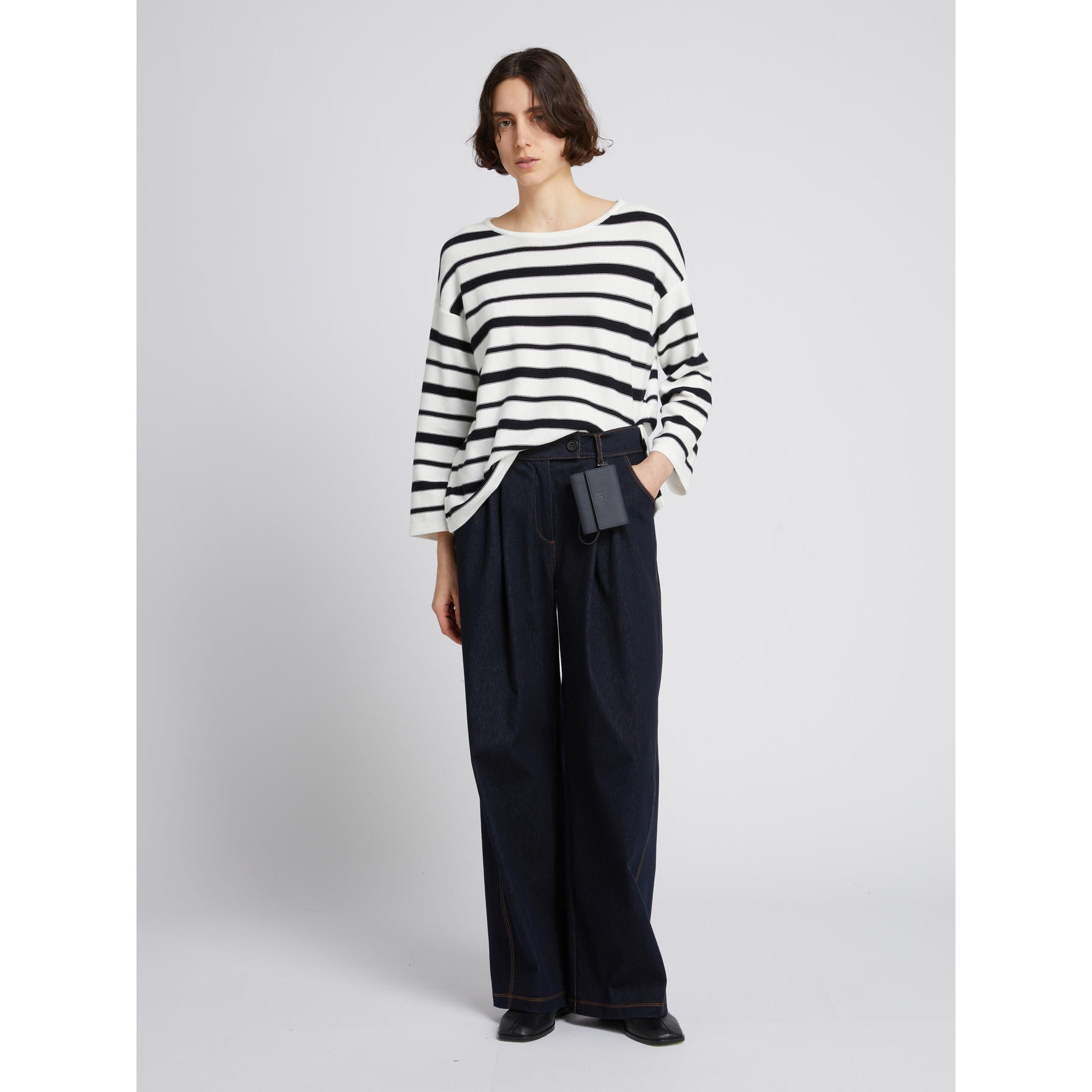 Maglia a Righe MM by Max Mara - Bianco Blu