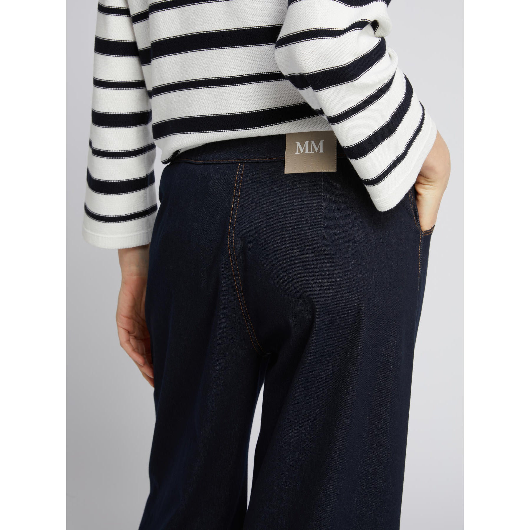 Pantalone in Jersey Effetto Denim MM by Max Mara - Blu Navy