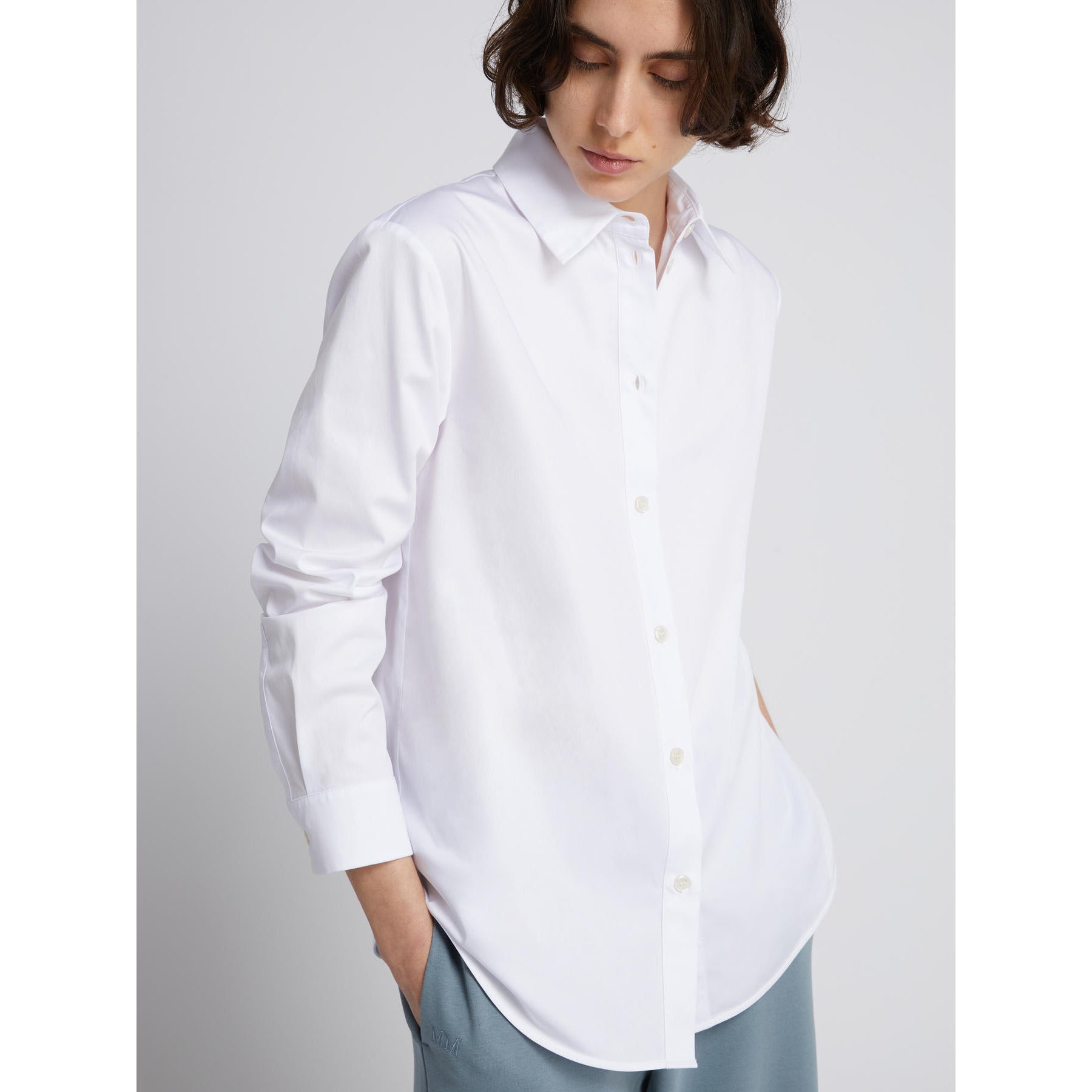 Camicia in Raso di Cotone MM by Max Mara - Bianco