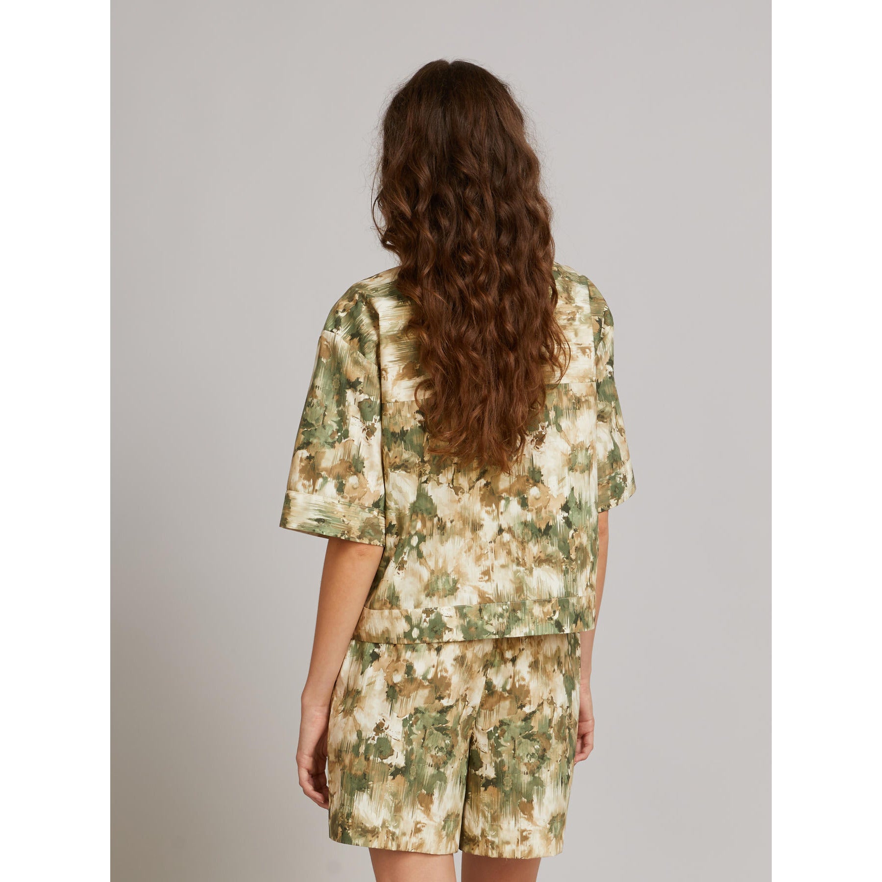 Camicia Crop a Maniche Corte MM by Max Mara- Muschio