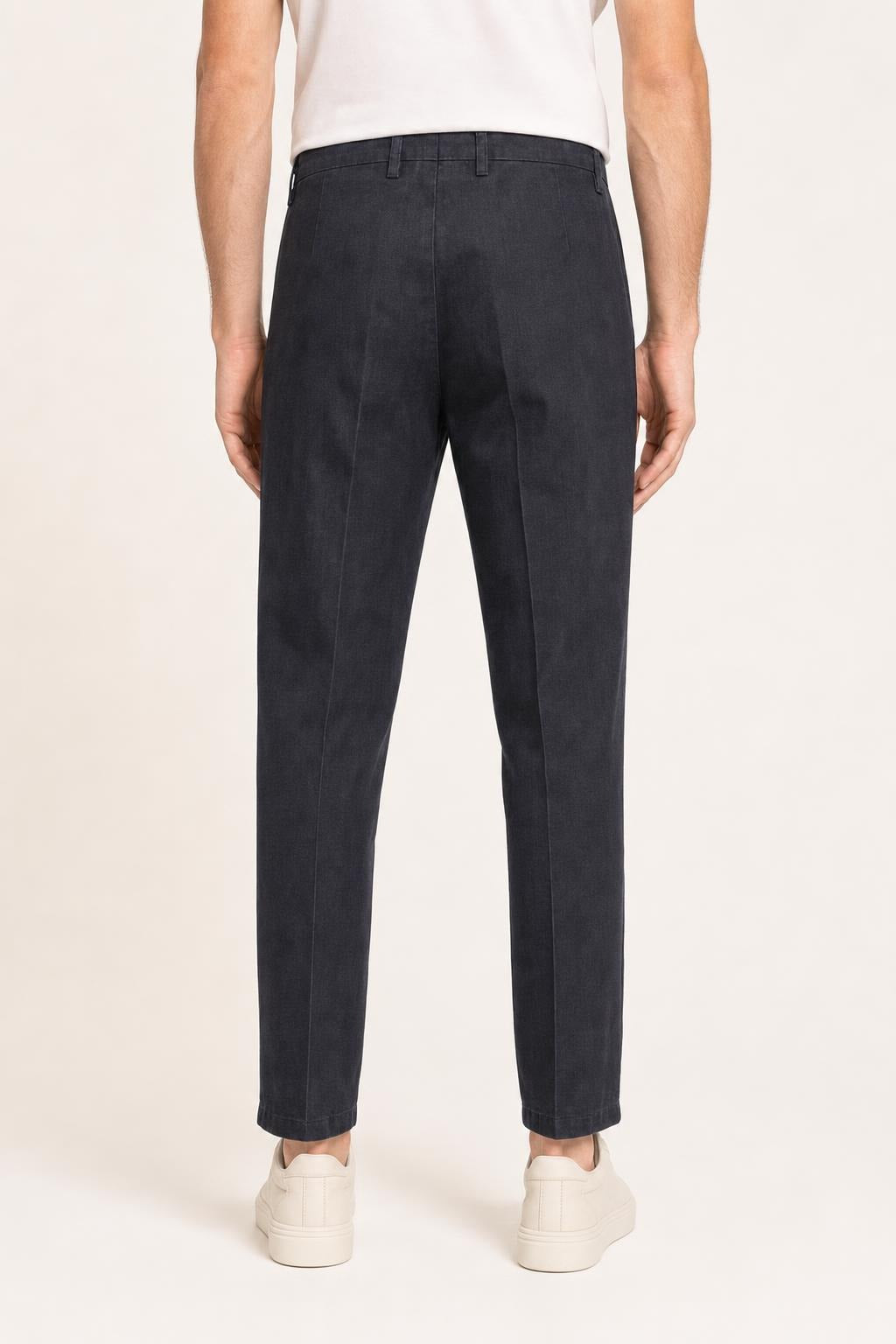 Briglia Pantaloni Manhattan Uomo con Piega - Nero