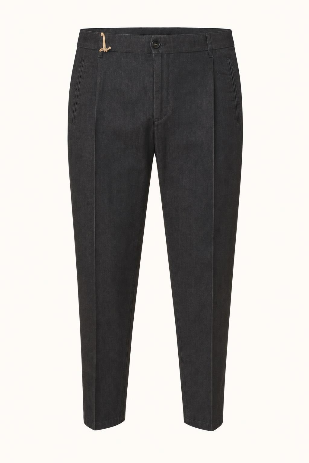 Briglia Pantaloni Manhattan Uomo con Piega - Nero