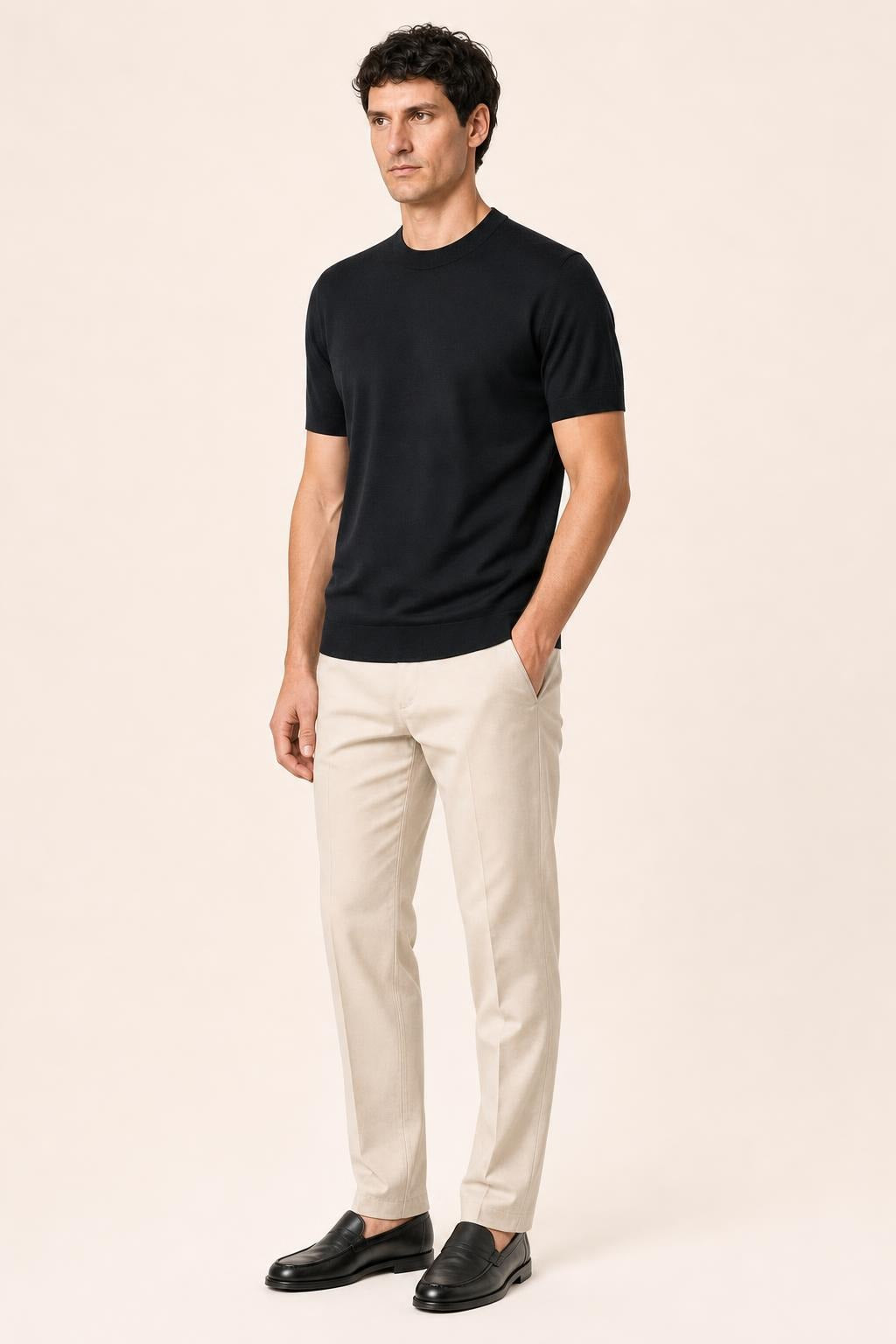 T-shirt Diktat100% MERINOS EXTRAFINE F.18 - Blu Notte
