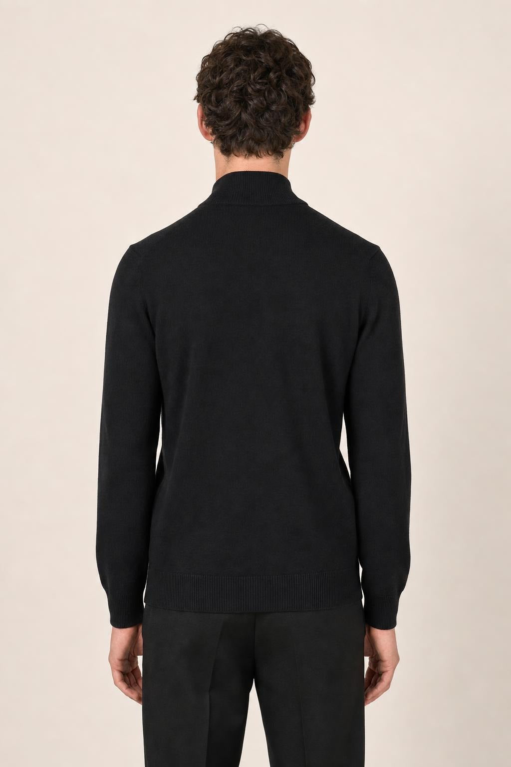Maglia Mezza Zip Diktat Premium Cashmere Blend - Blu Notte